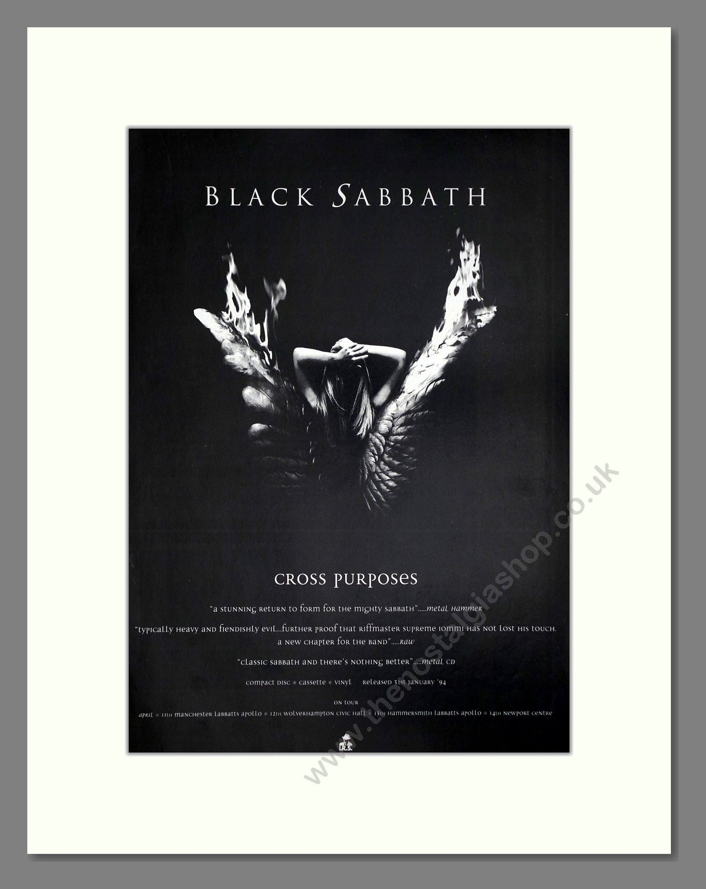 Black Sabbath - Cross Purposes. Vintage Advert 1994 (ref AD64853)