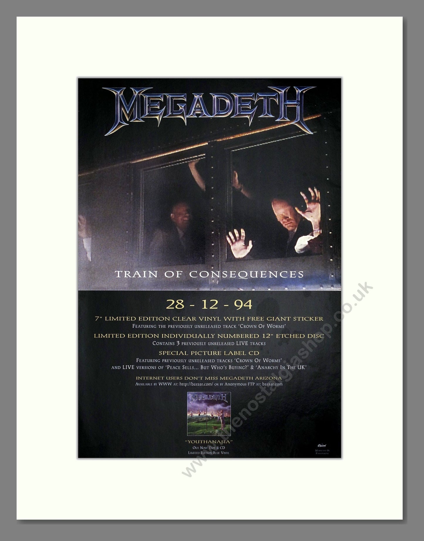 Megadeth - Train Of Consequences. Vintage Advert 1994 (ref AD64858)