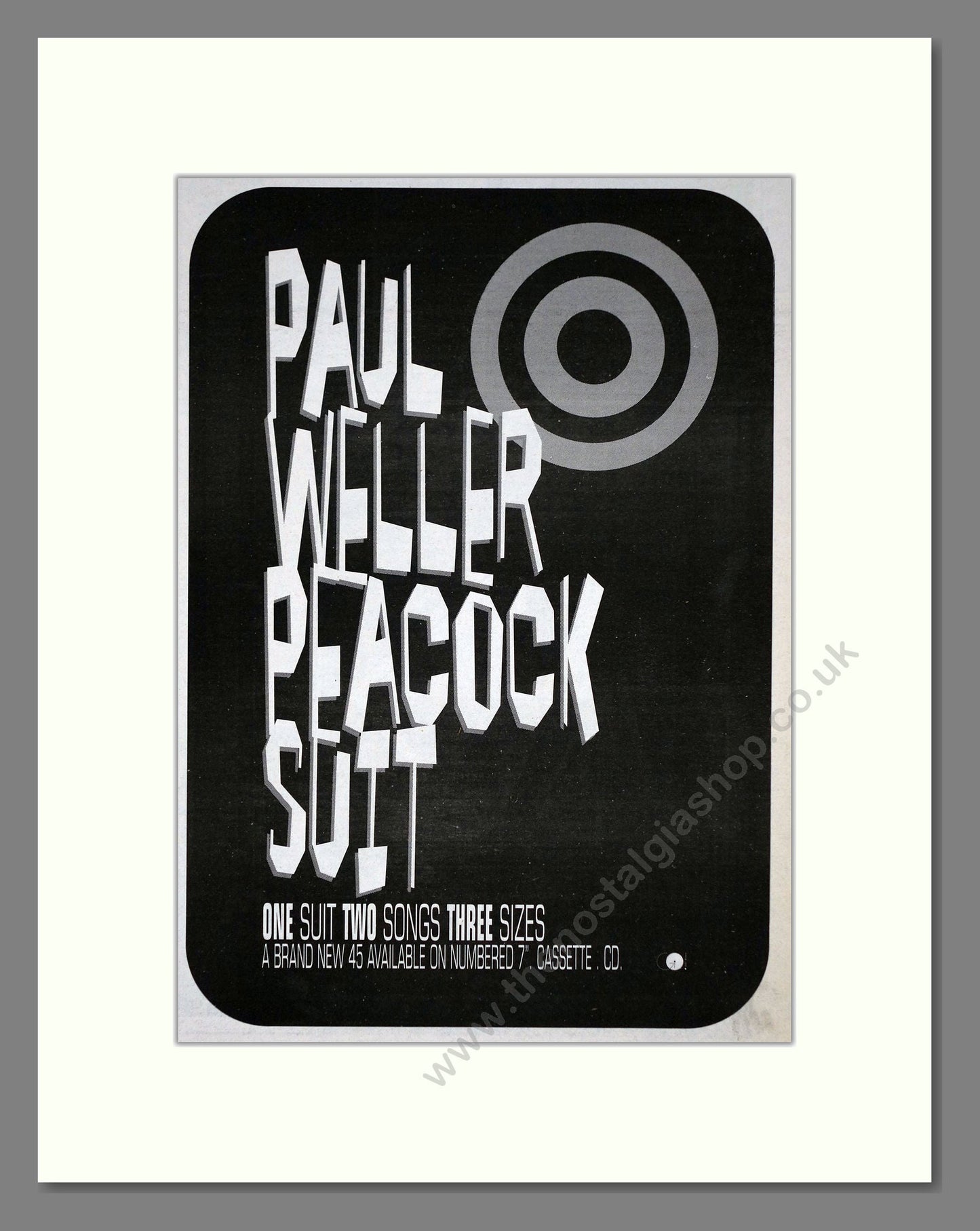 Paul Weller - Peacock Suit. Vintage Advert 1996 (ref AD64866)