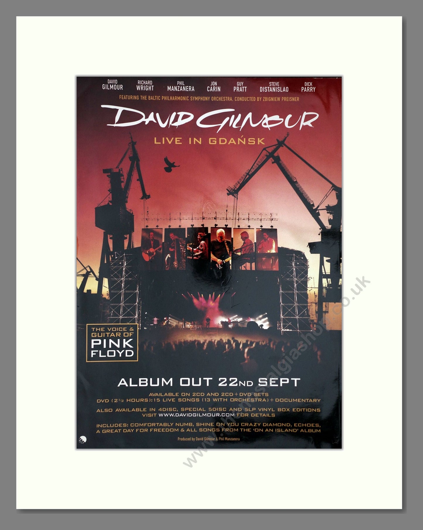Dave Gilmour - Live In Gdansk. Vintage Advert 2007 (ref AD64908)