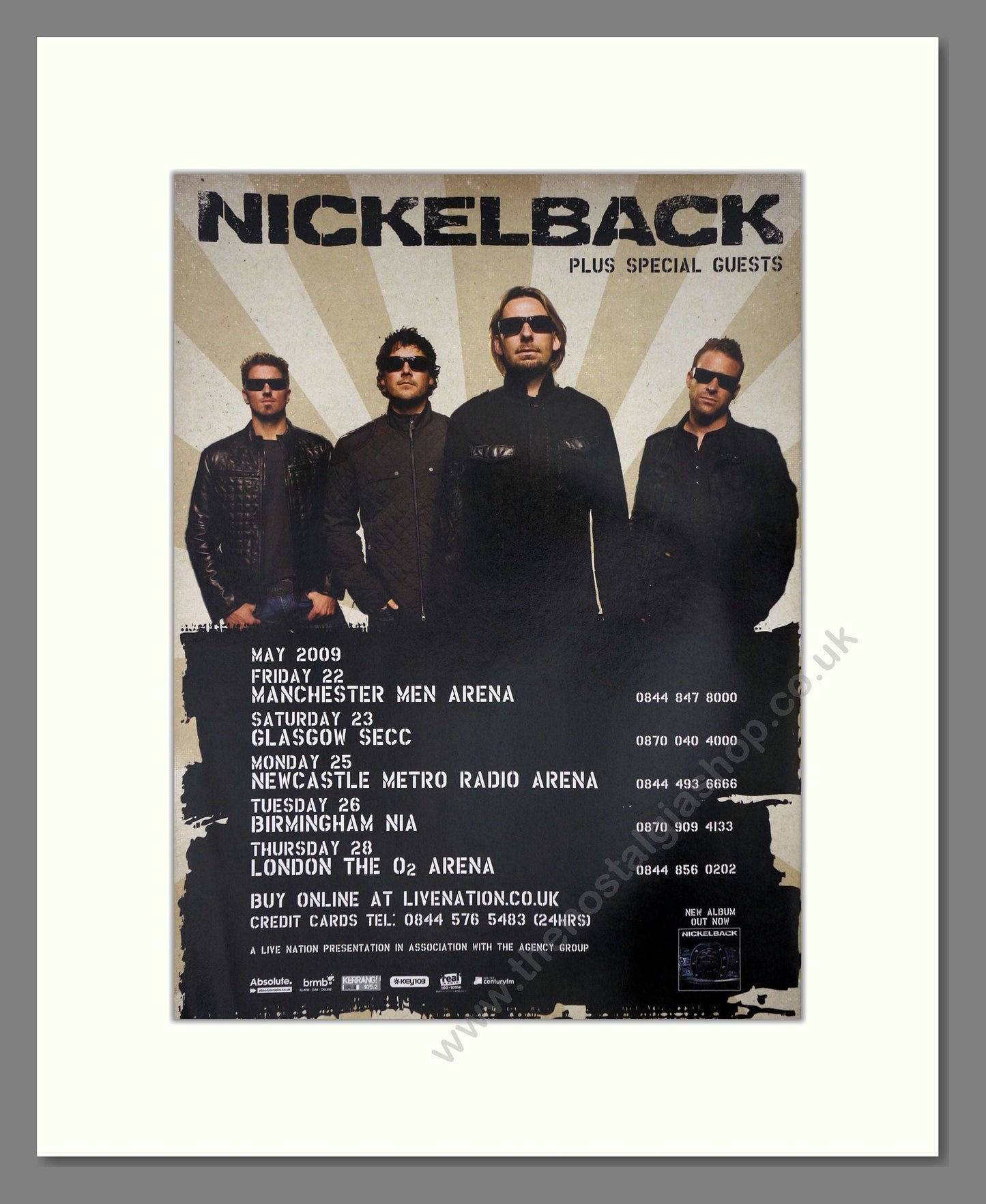 Nickelback - UK Tour. Vintage Advert 2009 (ref AD64944)