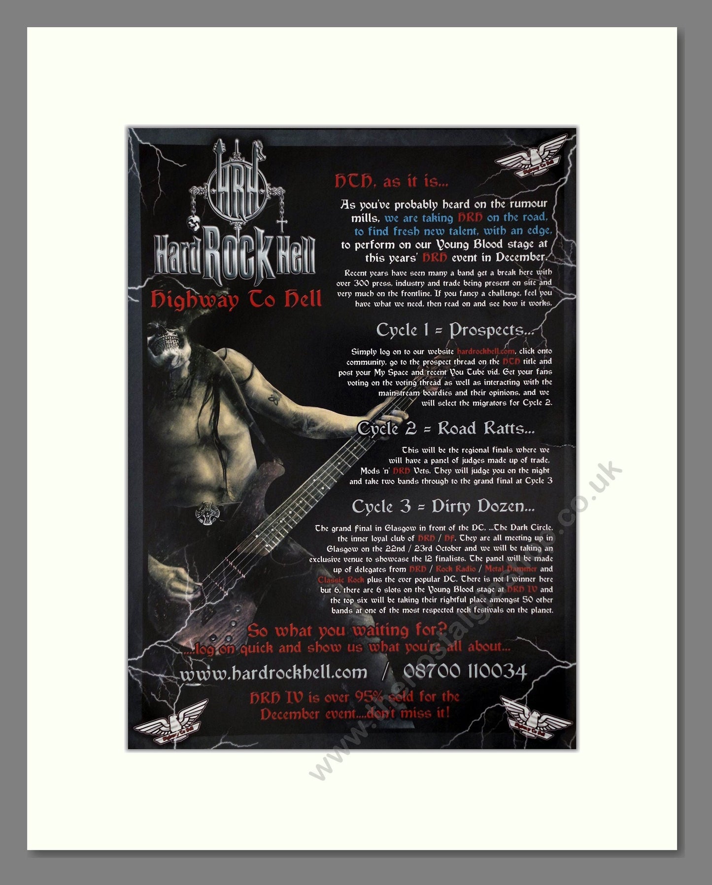 Hard Rock Hell Highway To Hell - Line Up. Vintage Advert 2010 (ref AD64958)