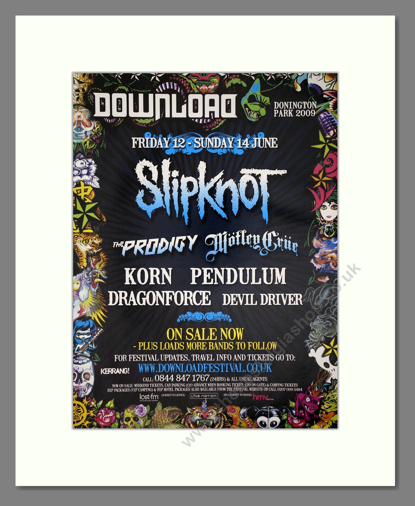 Download Festival - Line Up. Vintage Advert 2009 (ref AD64965)