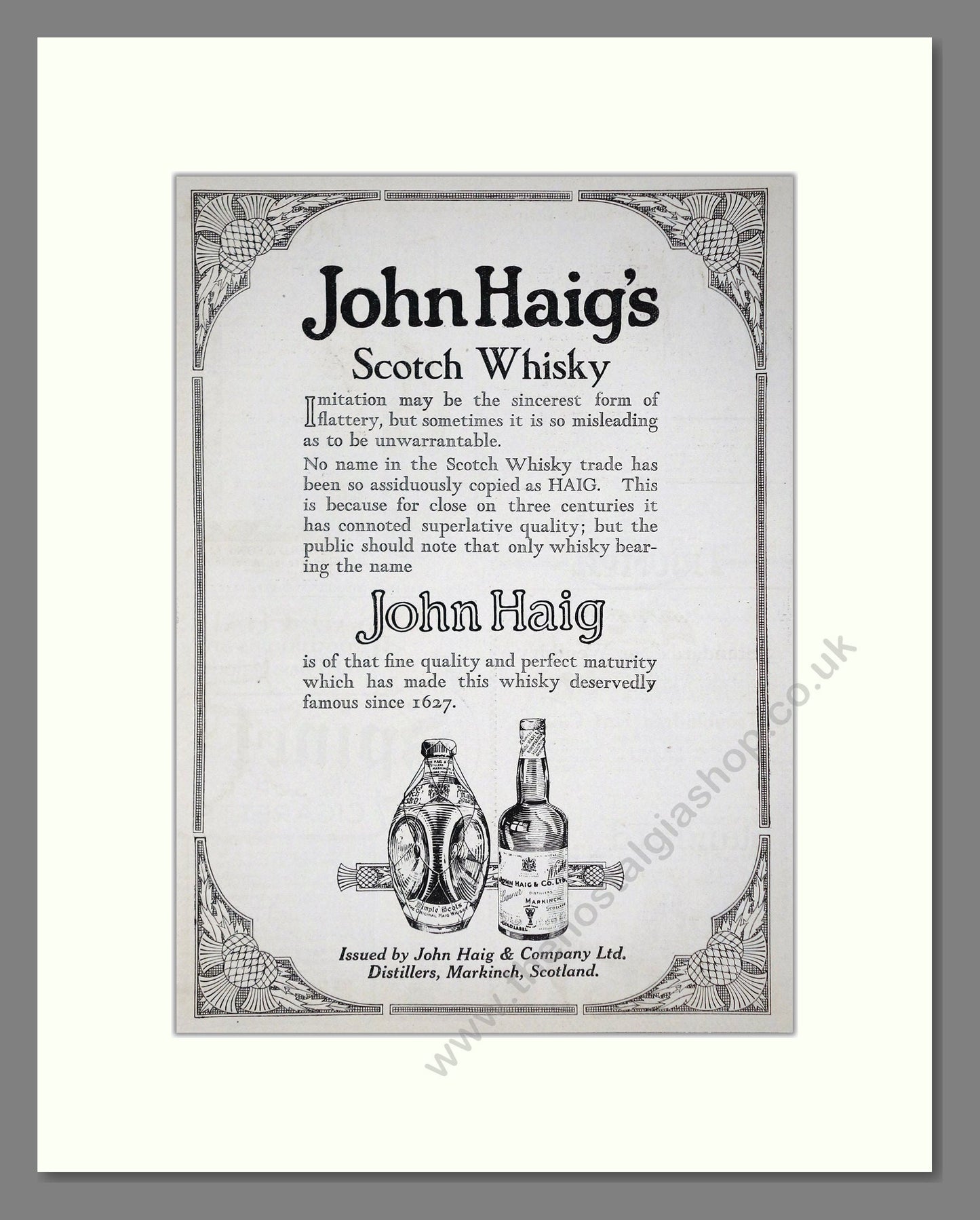 John Haig - Scotch Whisky. Vintage Advert 1924 (ref AD64995)