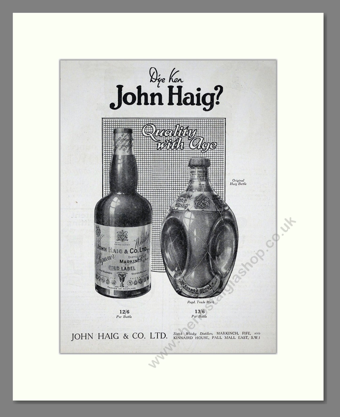John Haig - Scotch Whisky. Vintage Advert 1924 (ref AD65002)