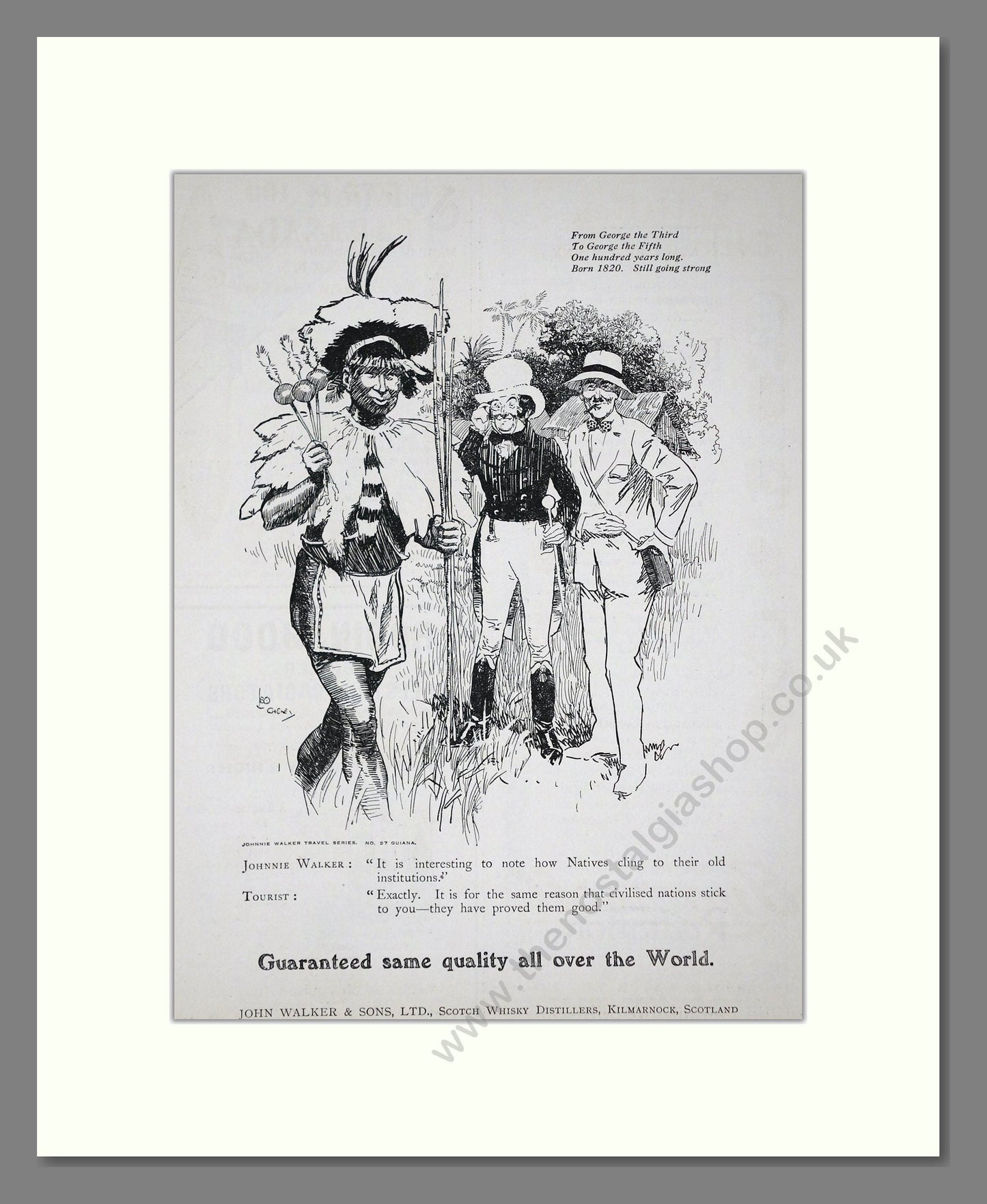 Johnnie Walker - Scotch Whisky. Vintage Advert 1921 (ref AD65007)