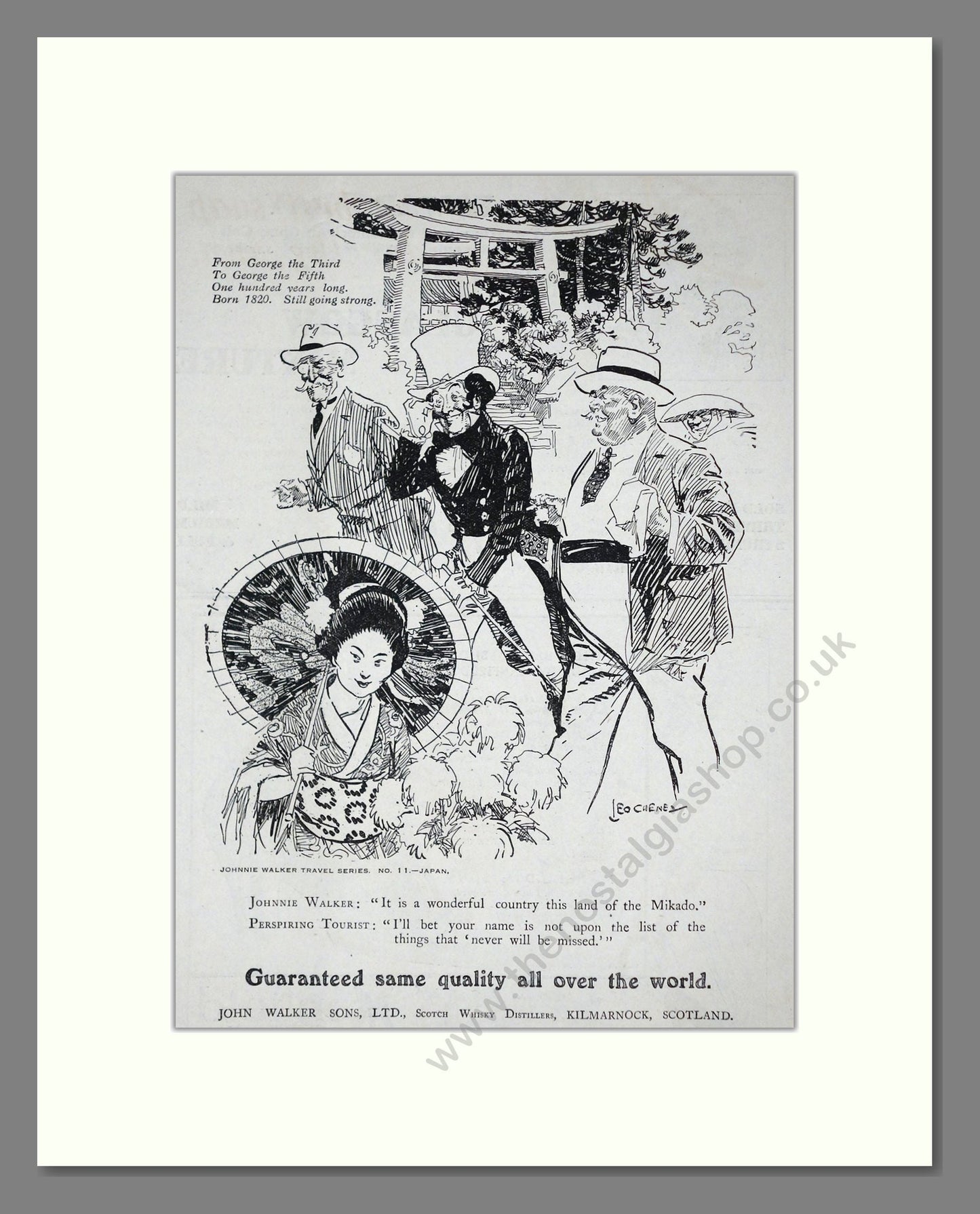 Johnnie Walker - Scotch Whisky. Vintage Advert 1920 (ref AD65029)