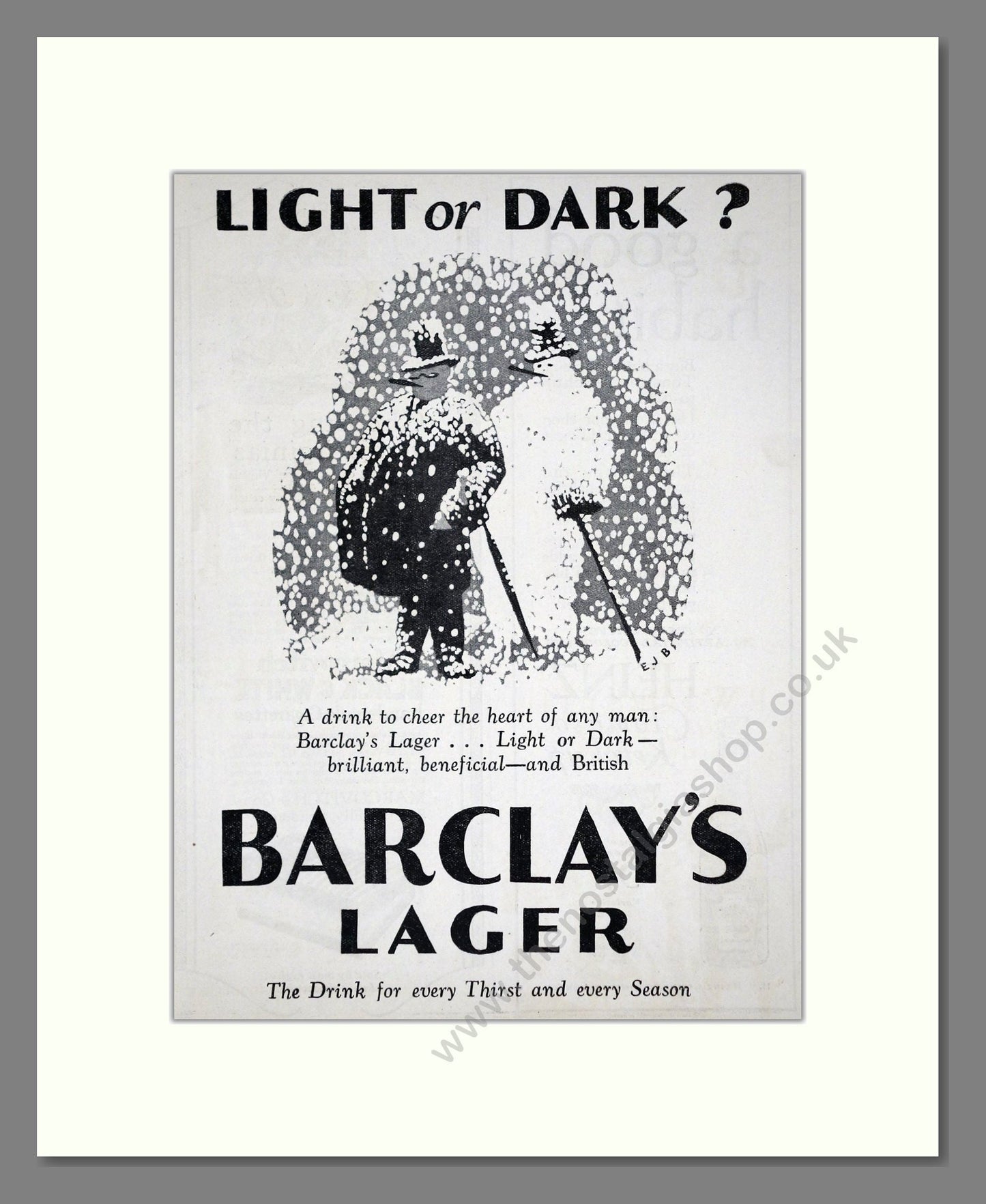 Barclay's - Lager. Vintage Advert 1927 (ref AD65070)
