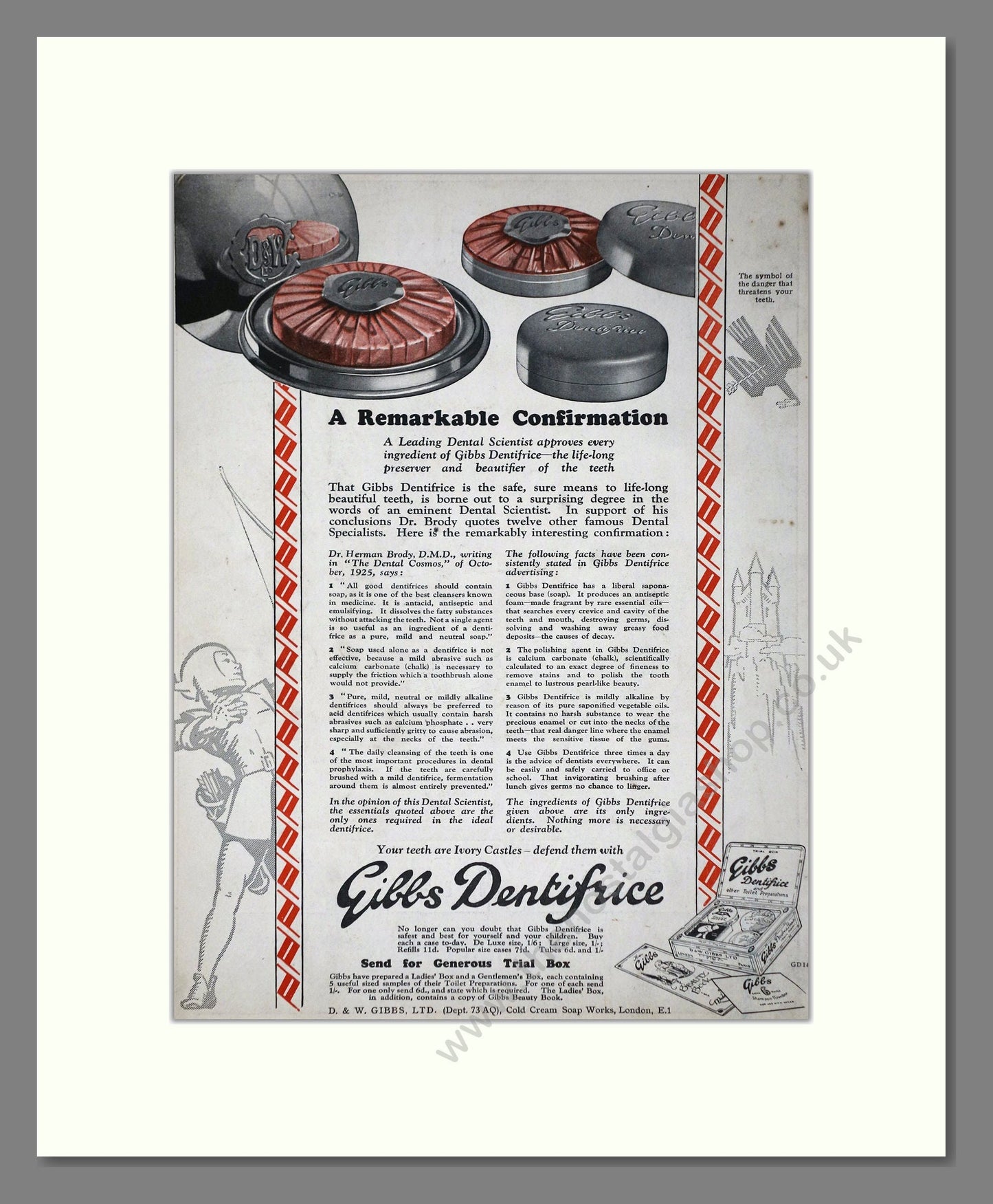 Gibbs - Dentifrice. Vintage Advert 1926 (ref AD65177)
