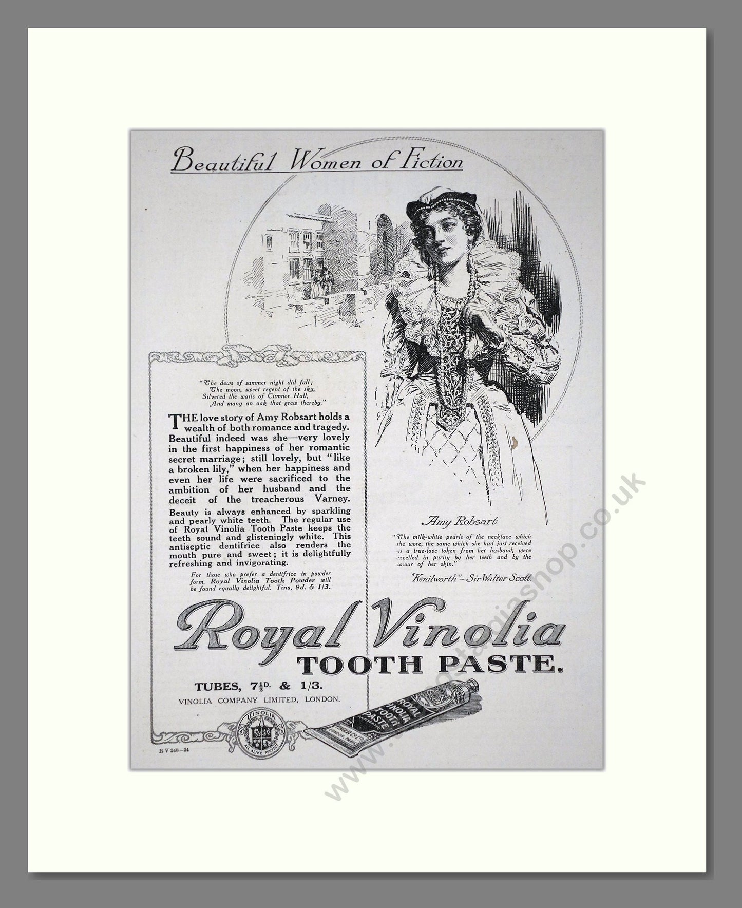 Royal Viniolia - Tooth Paste. Vintage Advert 1919 (ref AD65184)