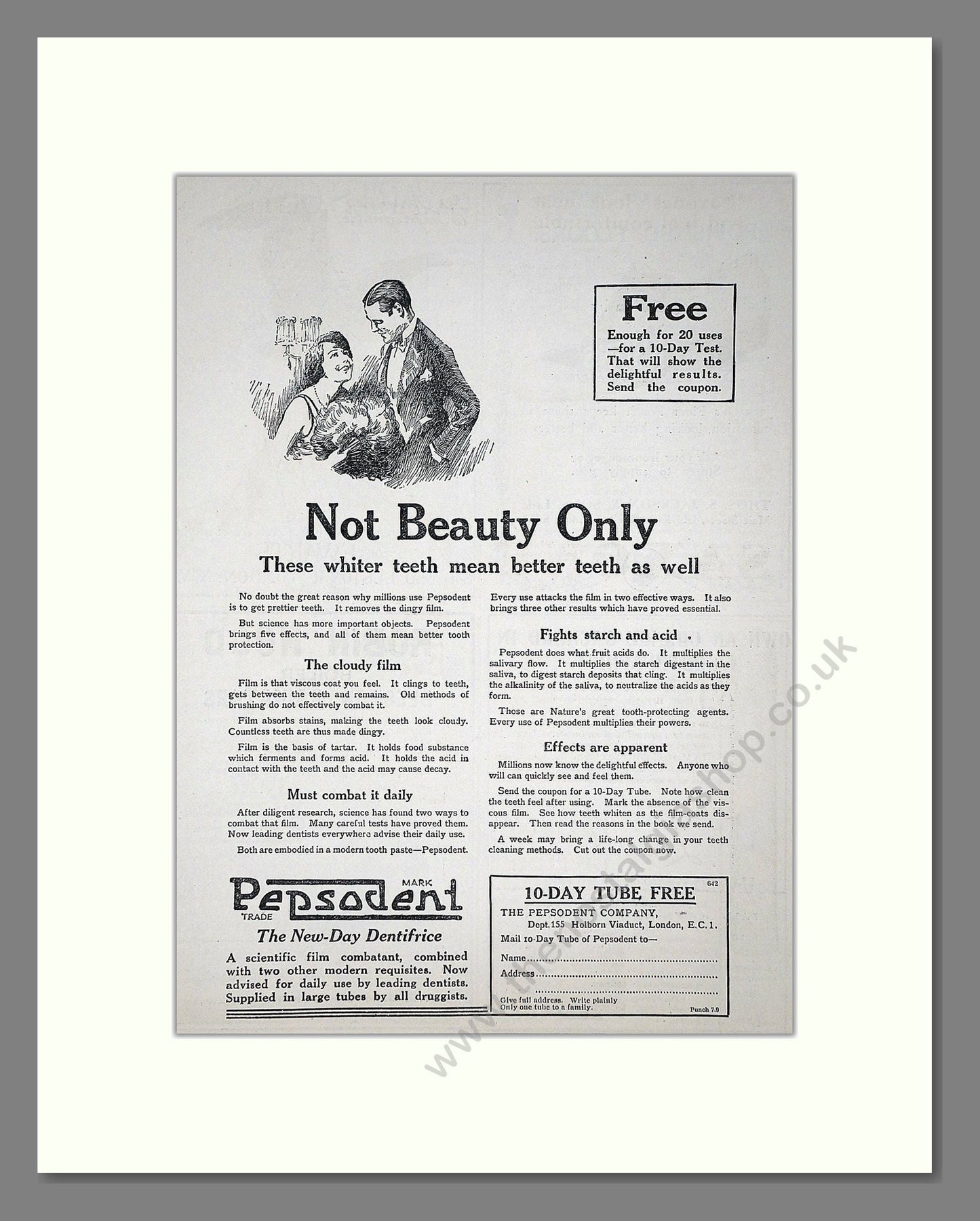 Pepsodent - Dentifrice. Vintage Advert 1921 (ref AD65193)