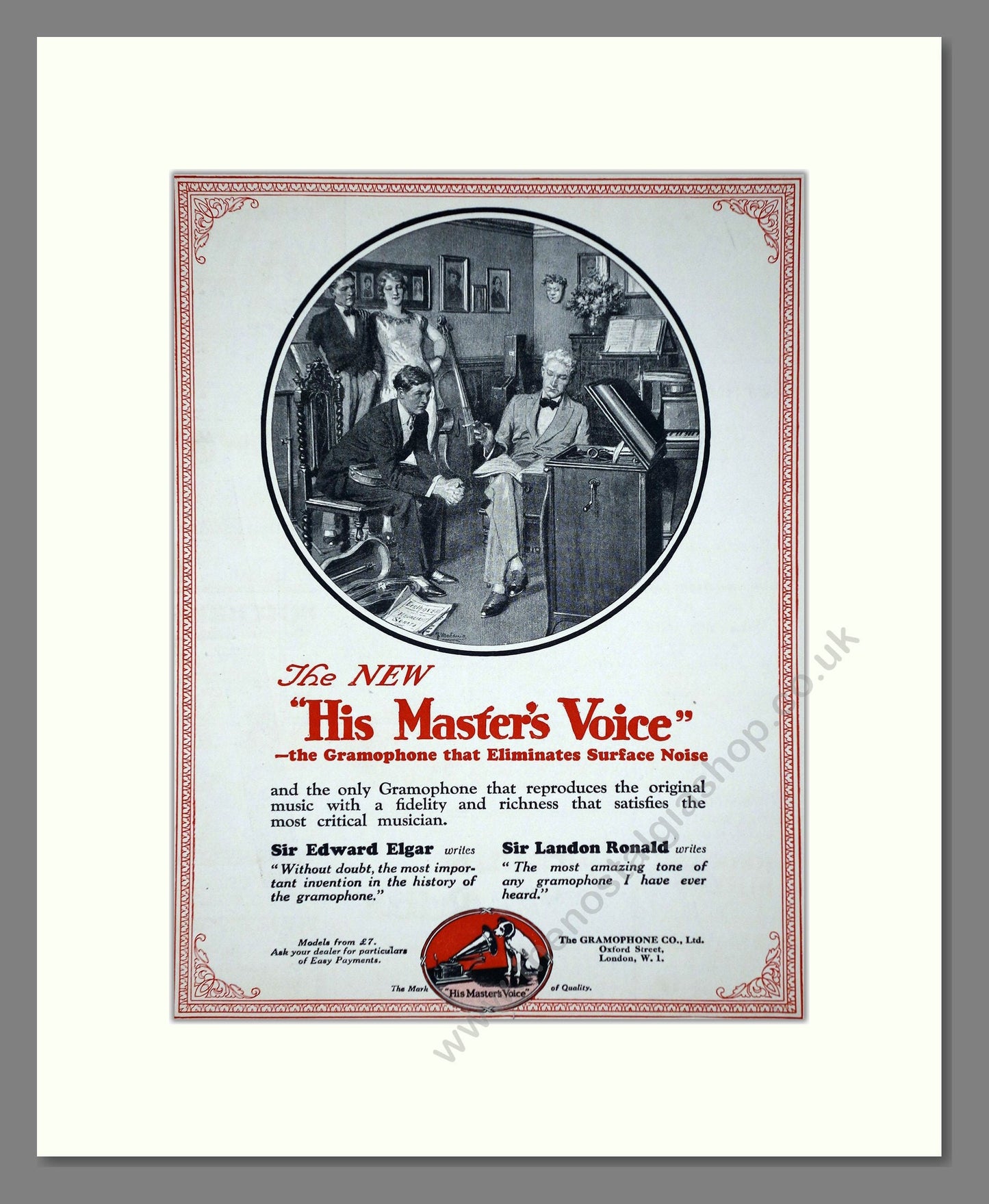 HMV His Master's Voice - New Gramophone. Vintage Advert 1926 (ref AD65129)