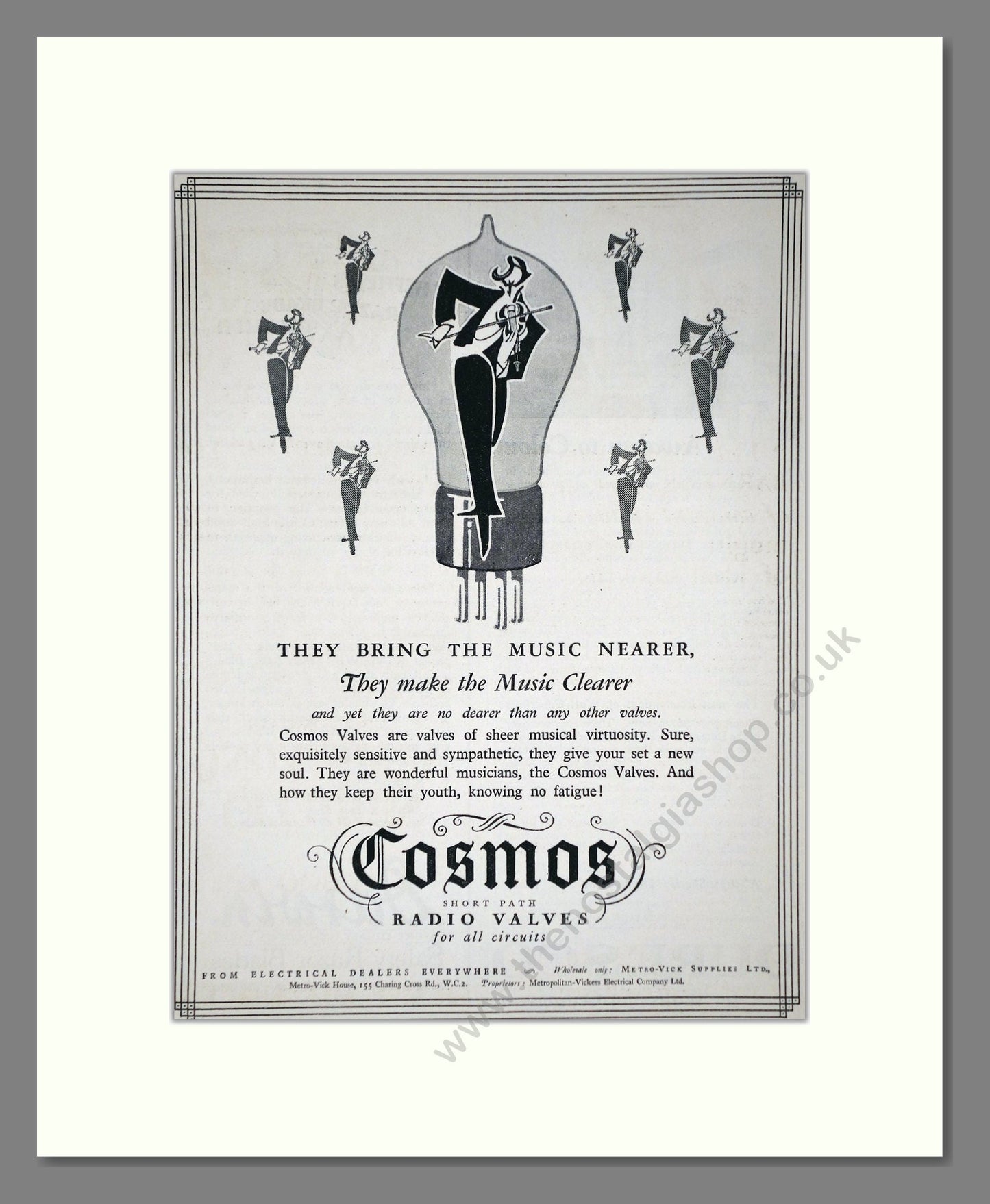 Cosmos - Valves. Vintage Advert 1926 (ref AD65167)