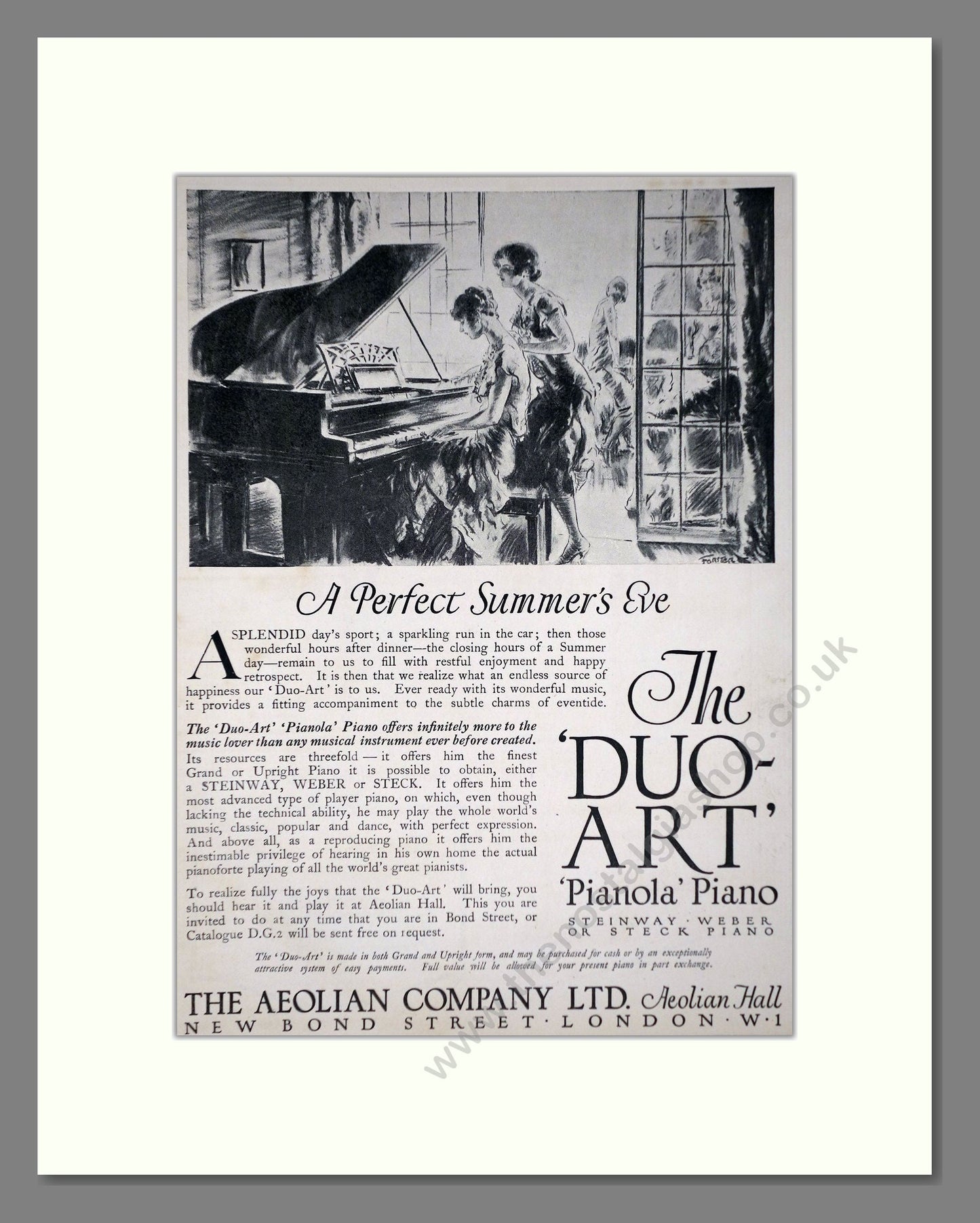 Aeolian Company - Pianola Piano Duo-Art. Vintage Advert 1926 (ref AD65409)