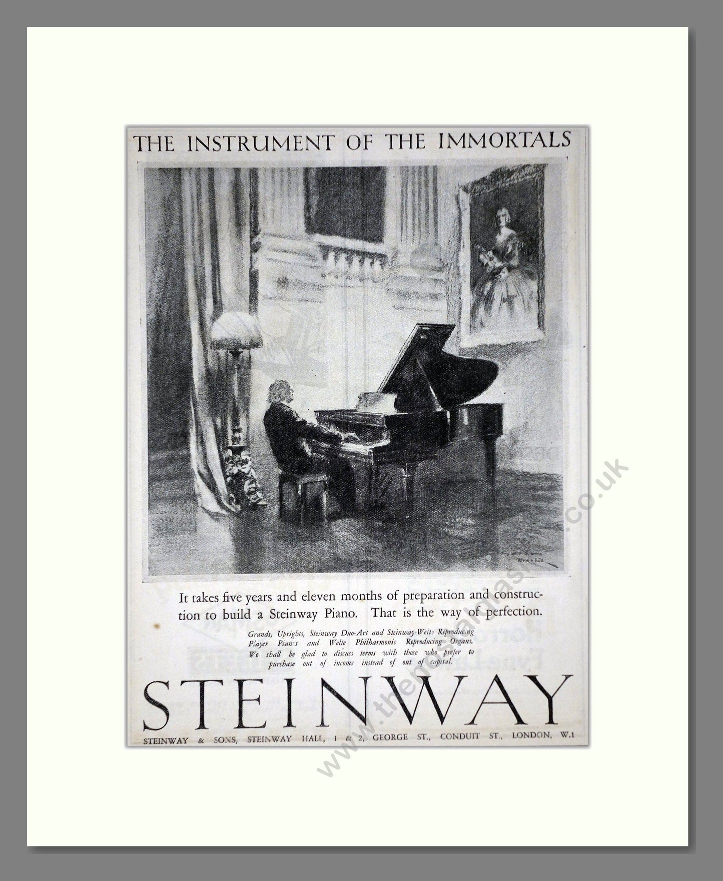Steinway - Piano. Vintage Advert 1927 (ref AD65421)
