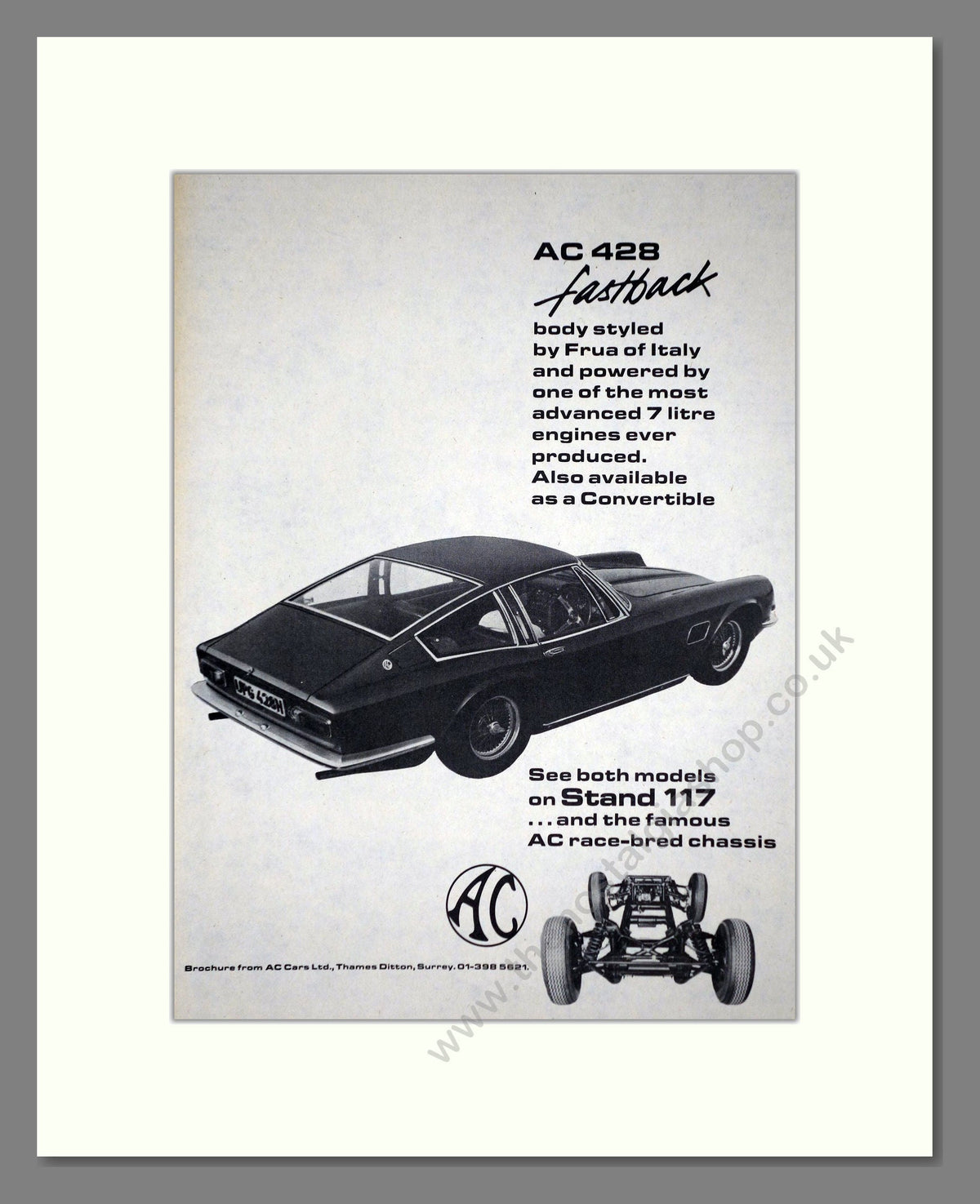 AC - Fastback 428. Vintage Advert 1969 (ref AD65207)
