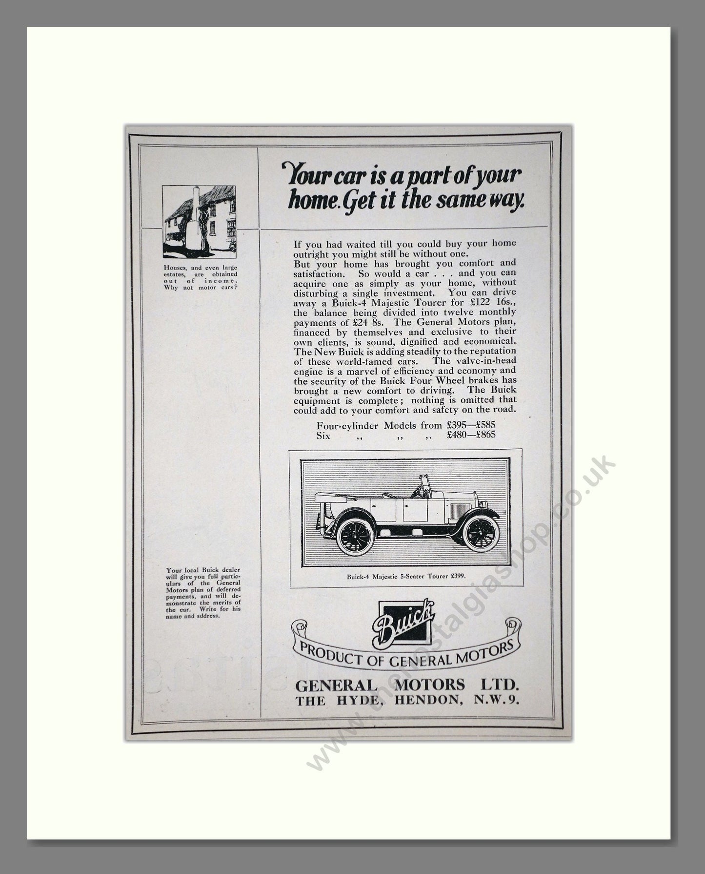 Buick - Majestic Tourer. Vintage Advert 1924 (ref AD65269)