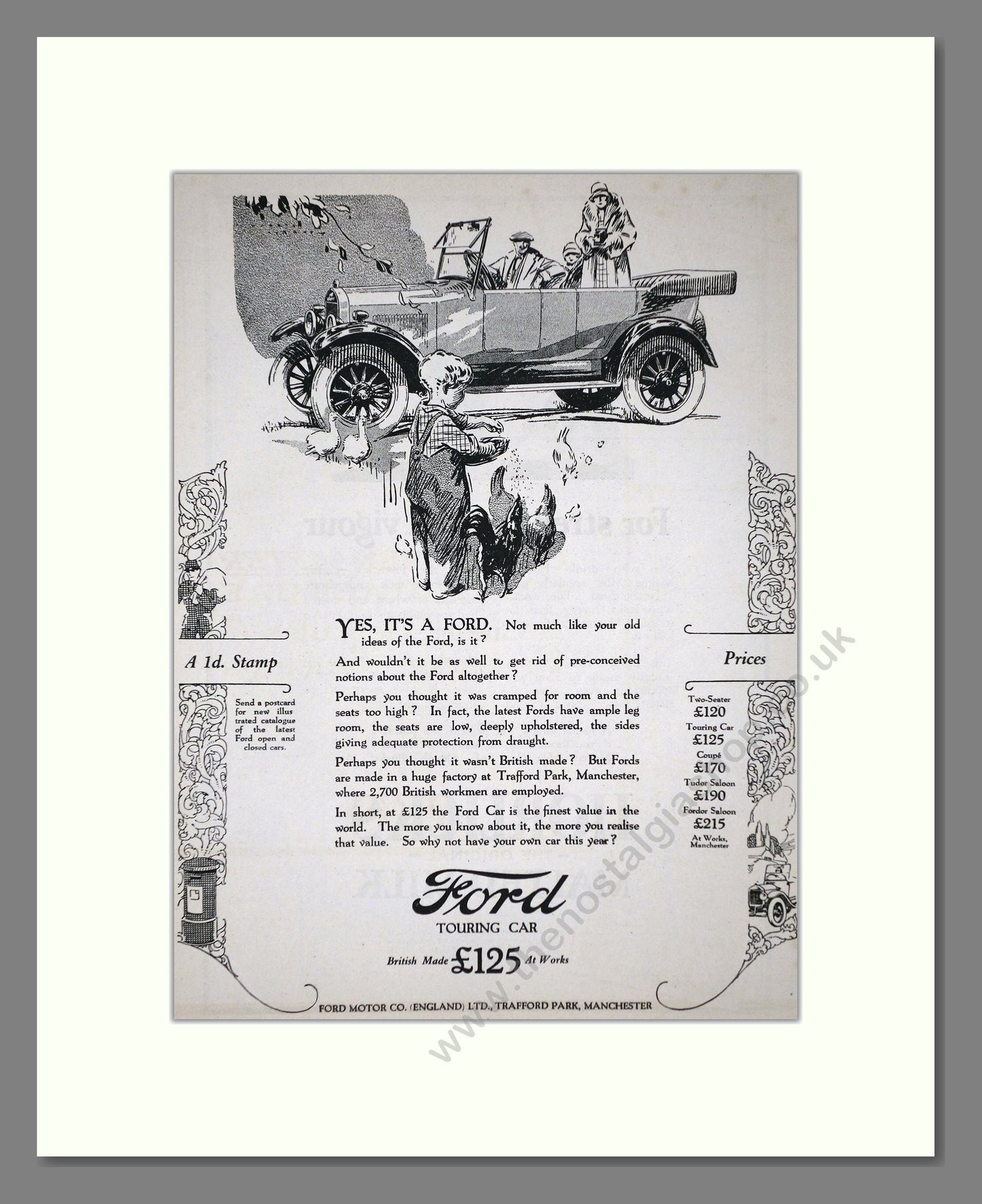 Ford - Touring Car. Vintage Advert 1926 (ref AD65300)
