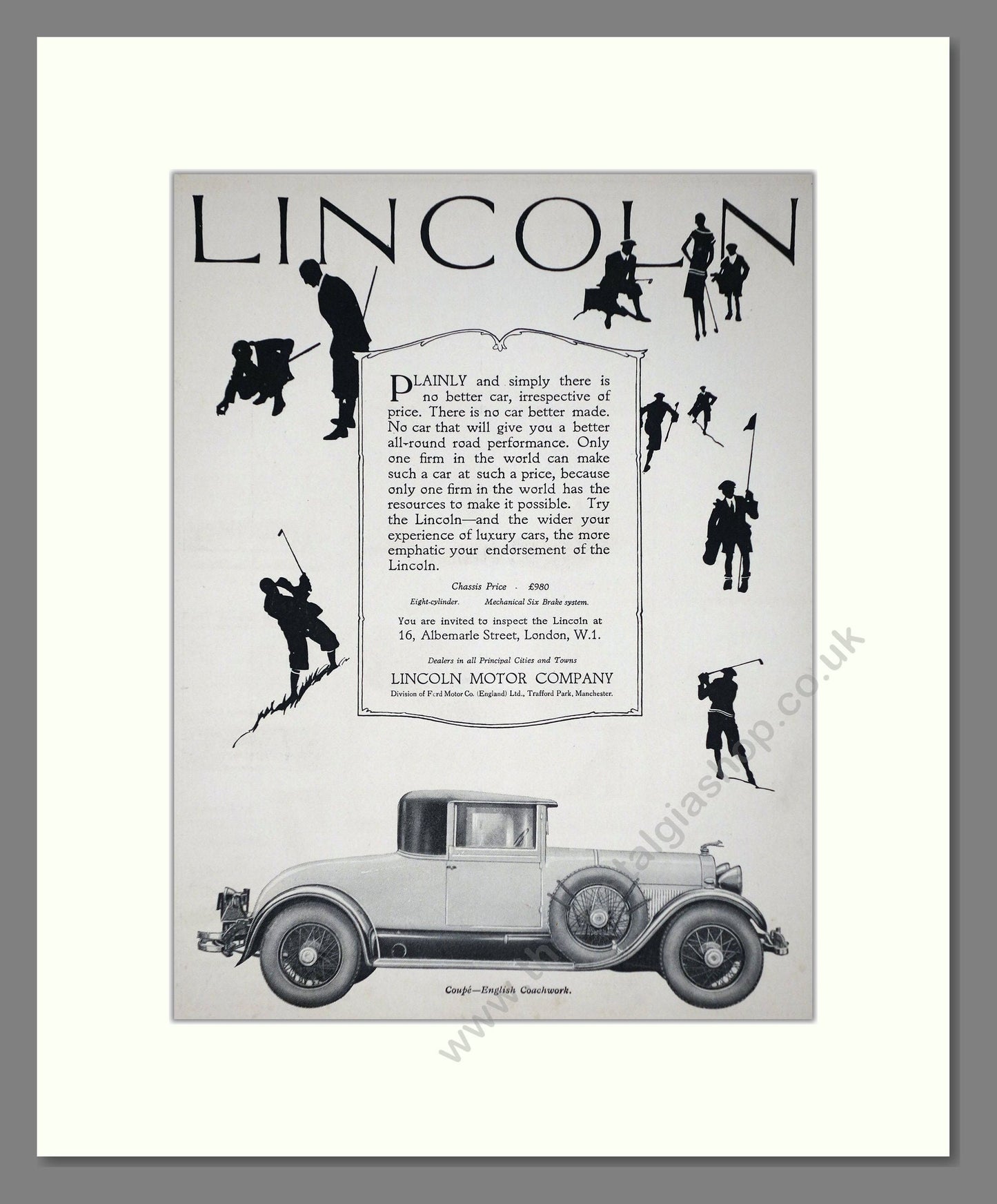 Lincoln - Coupe. Vintage Advert 1927 (ref AD65324)