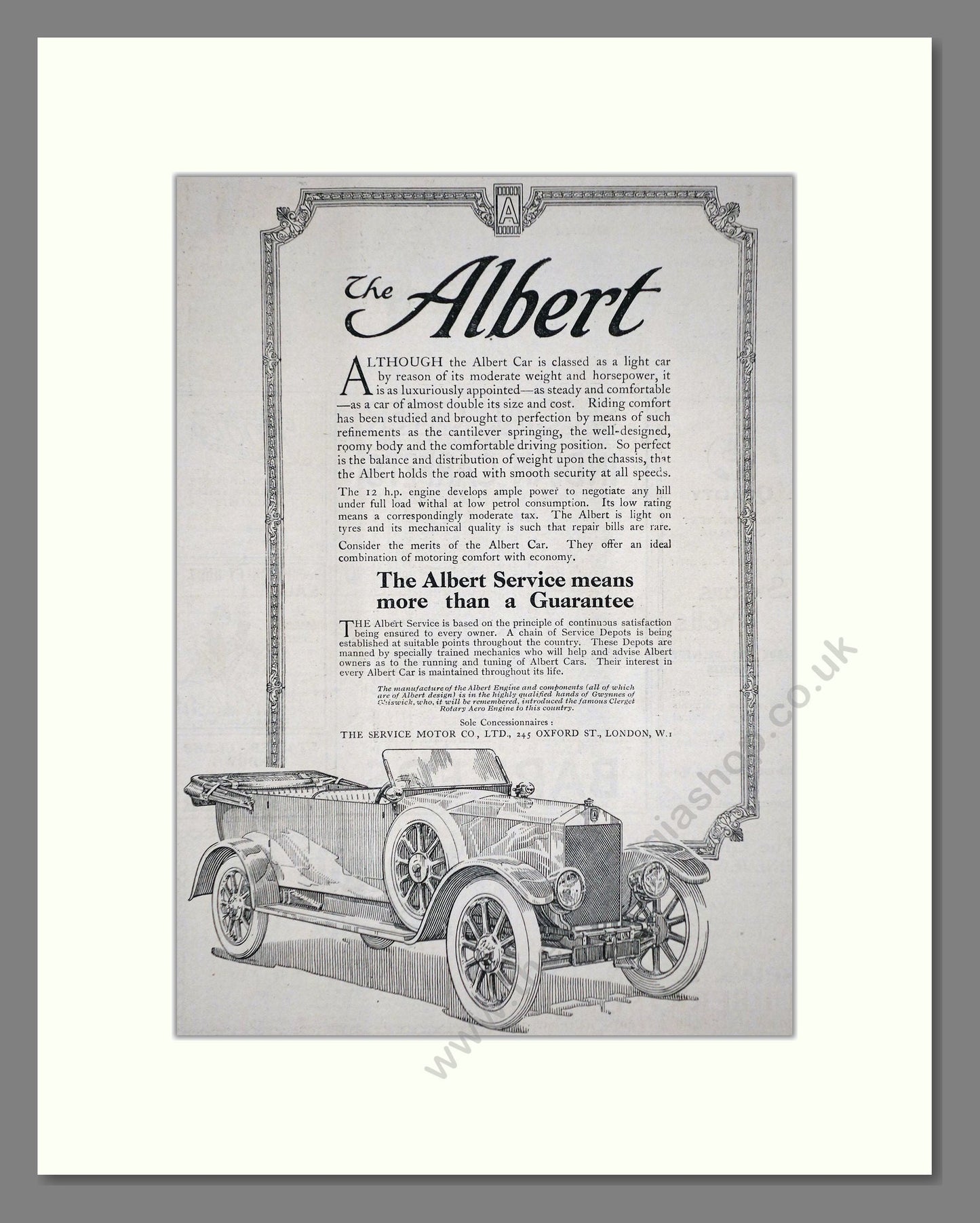 Albert - Service. Vintage Advert 1920 (ref AD65343)
