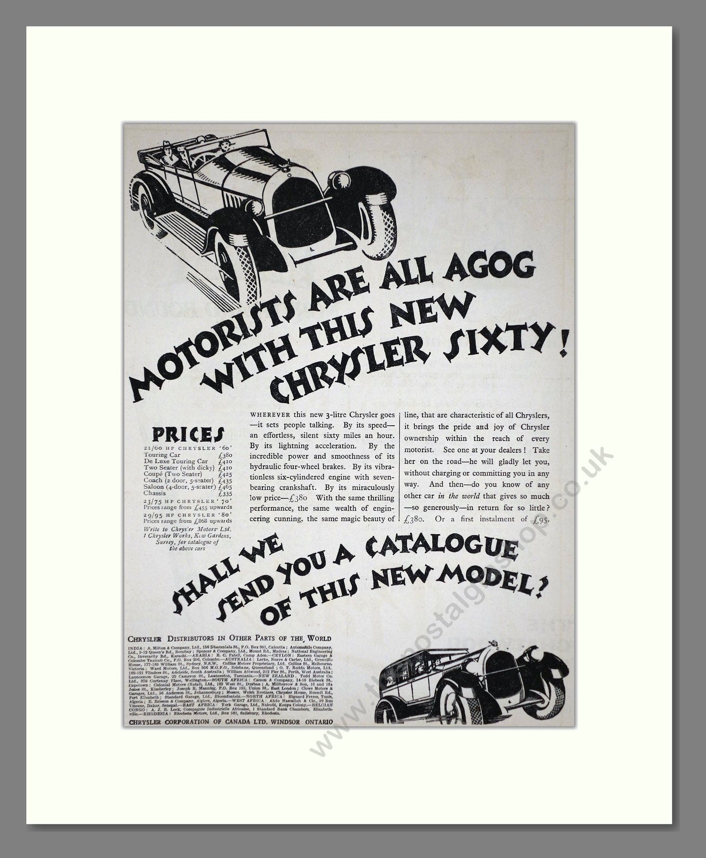 Chrysler - 60. Vintage Advert 1926 (ref AD65349)