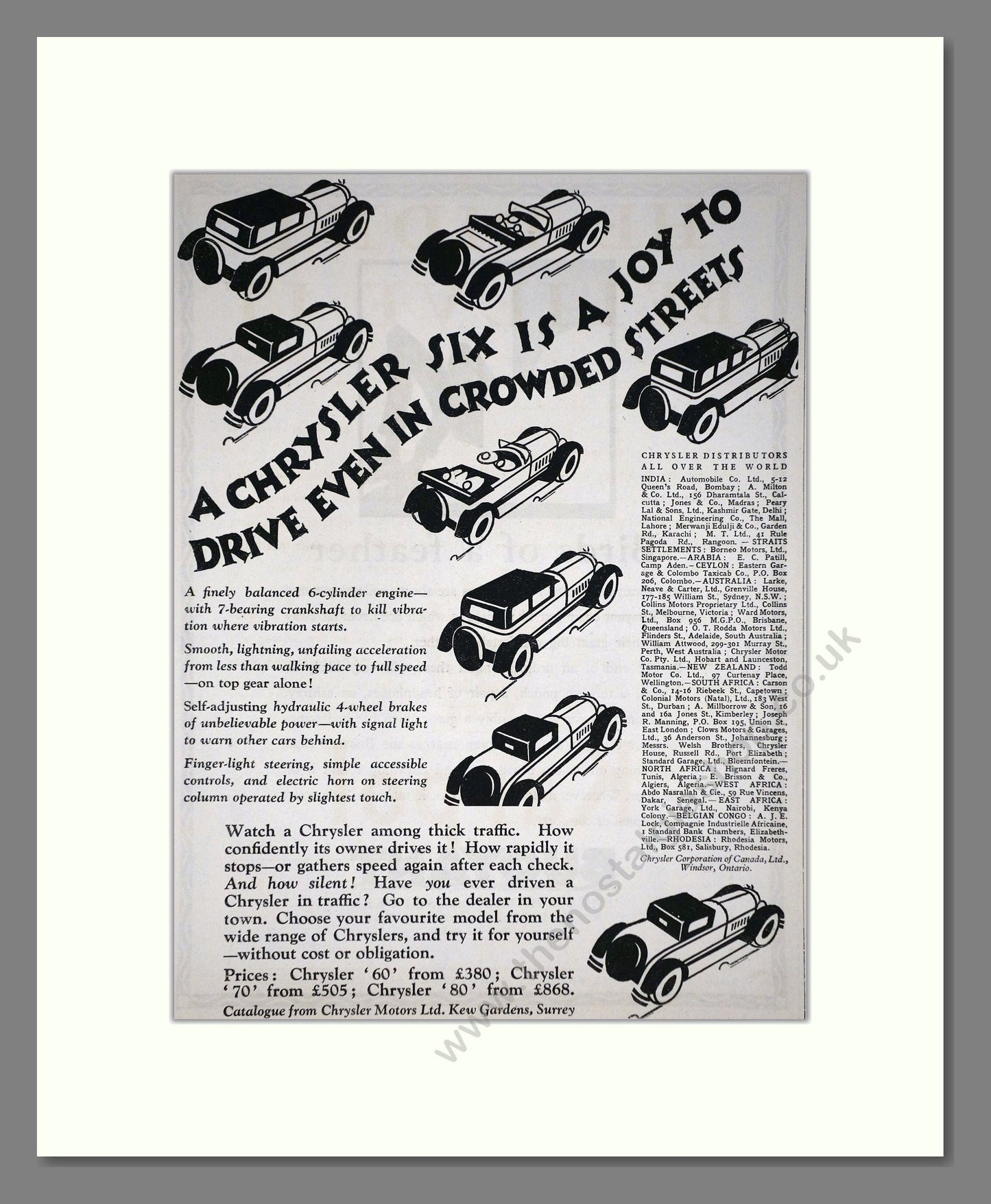 Chrysler - Six. Vintage Advert 1927 (ref AD65359)