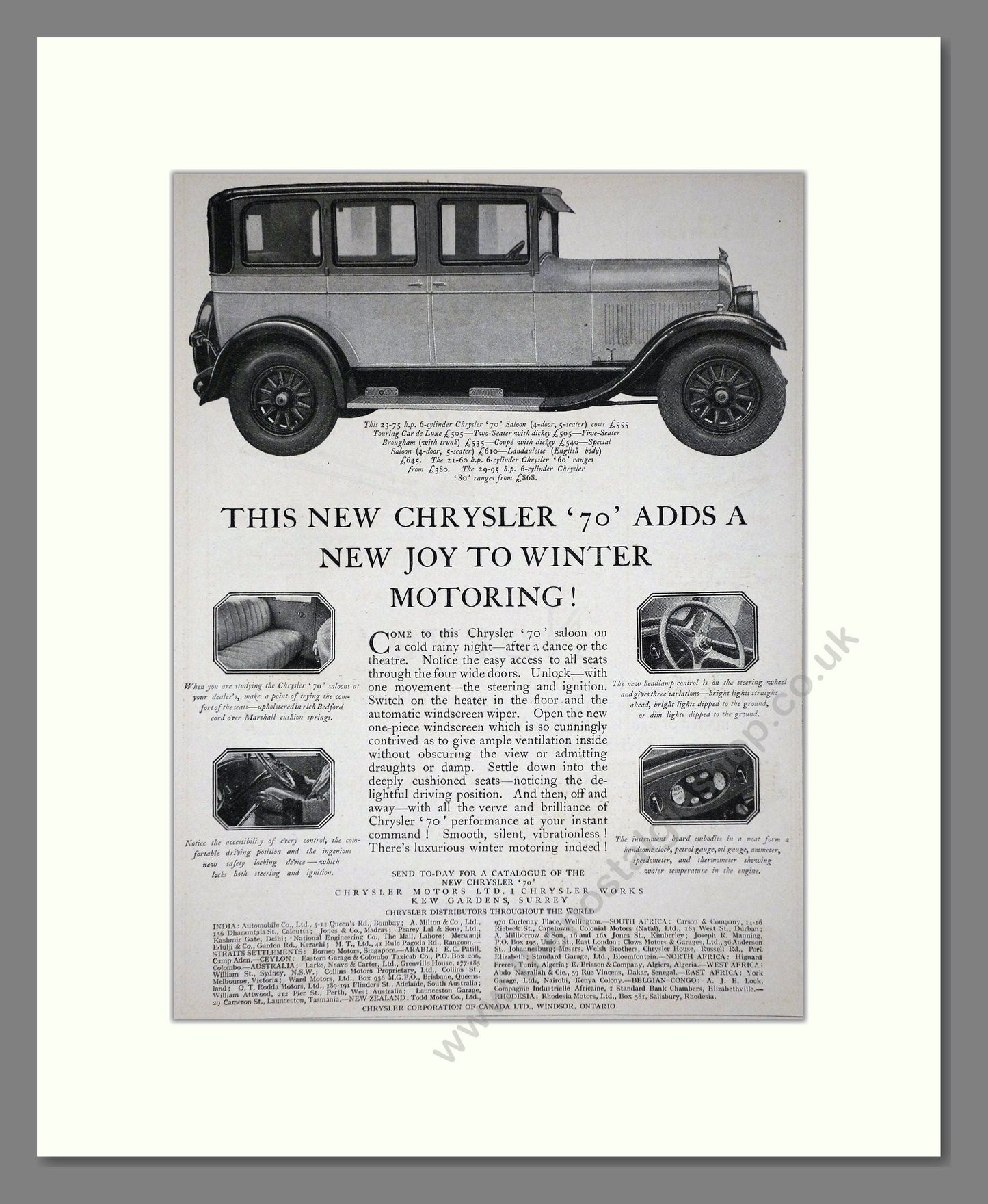 Chrysler - 70. Vintage Advert 1926 (ref AD65365)