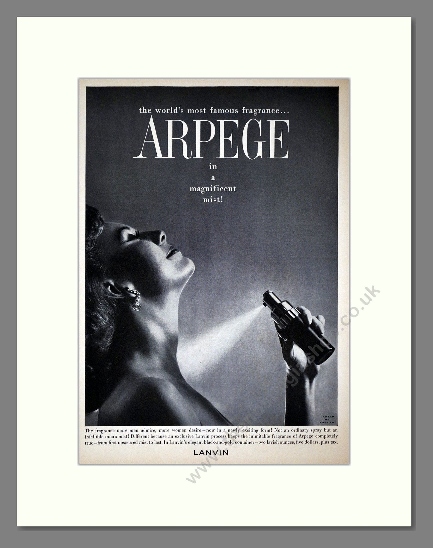 Lanvin - Arpege. Vintage Advert 1959 (ref AD65436)