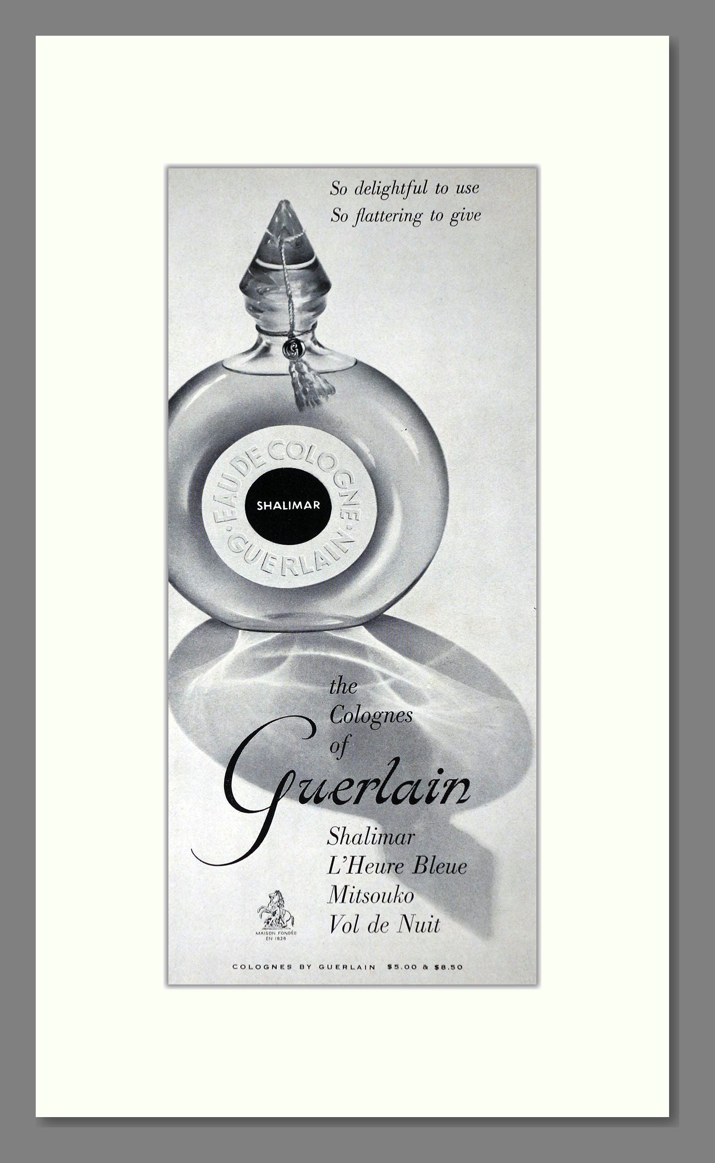 Guerlain - Cologne. Vintage Advert 1959 (ref AD65534)