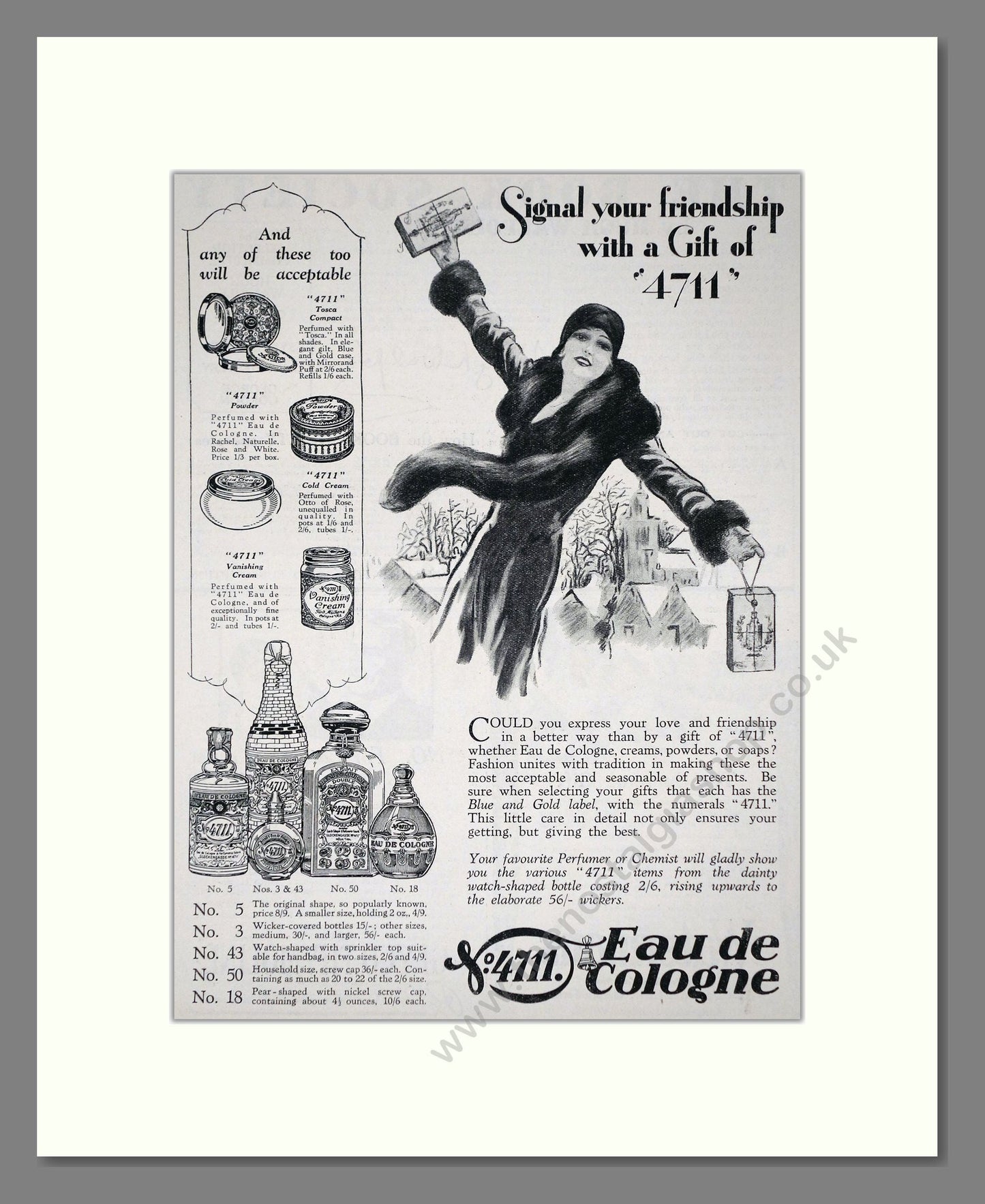 4711 - Cologne. Vintage Advert 1929 (ref AD65571)