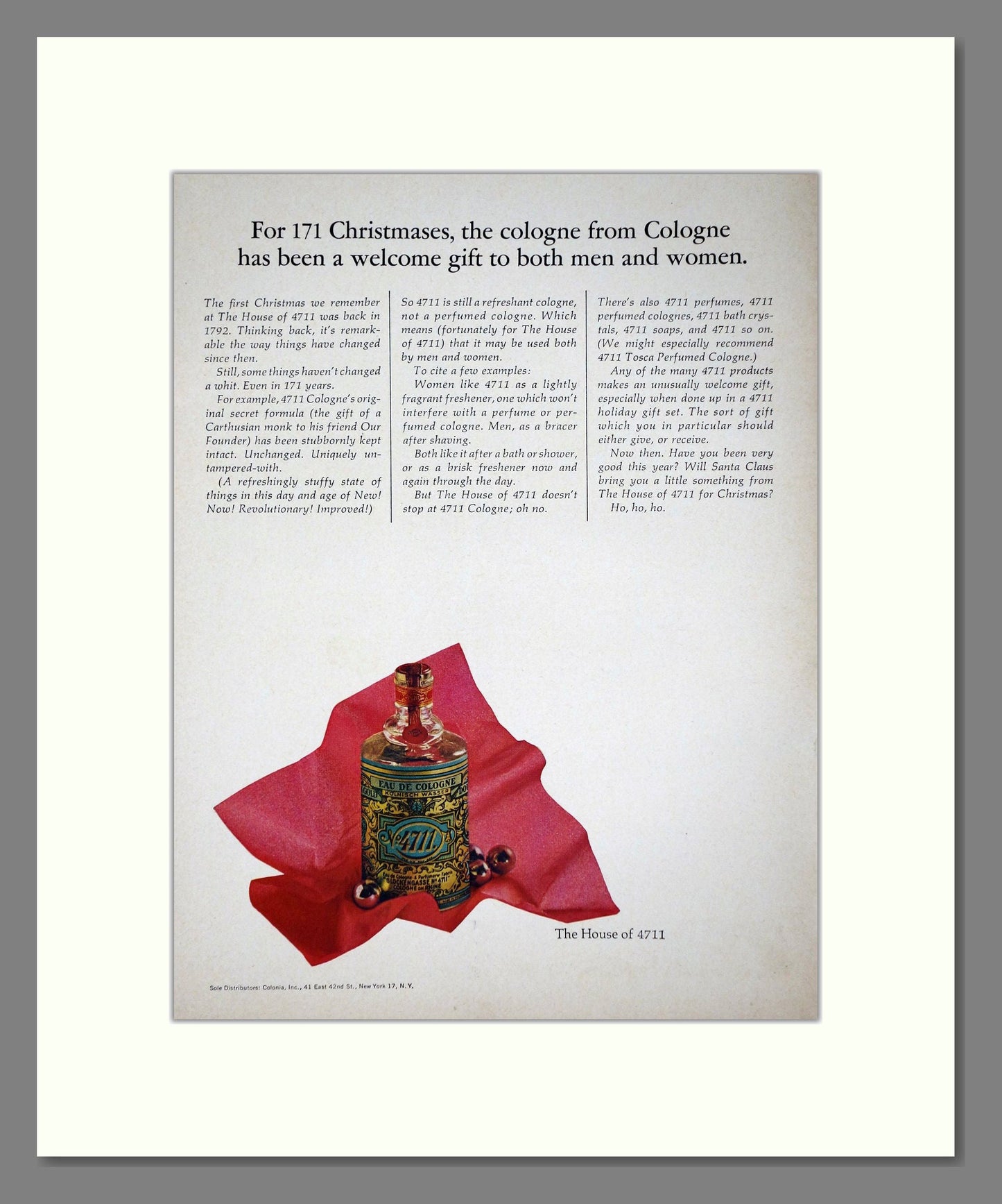 4711 - Cologne. Vintage Advert 1963 (ref AD65573)