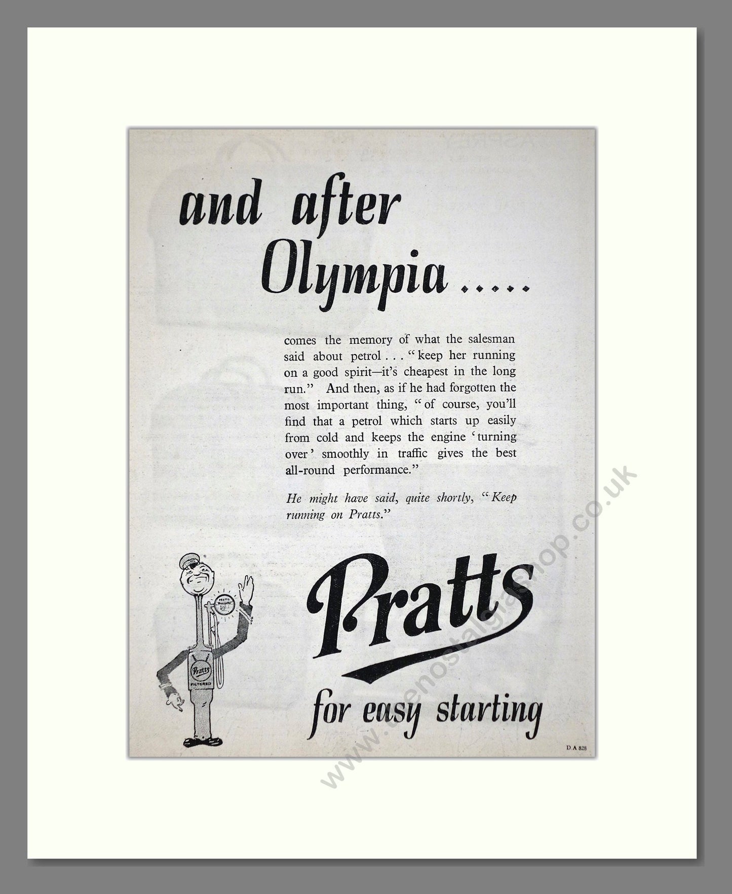 Pratts - For Easy Starting. Vintage Advert 1926 (ref AD65602)