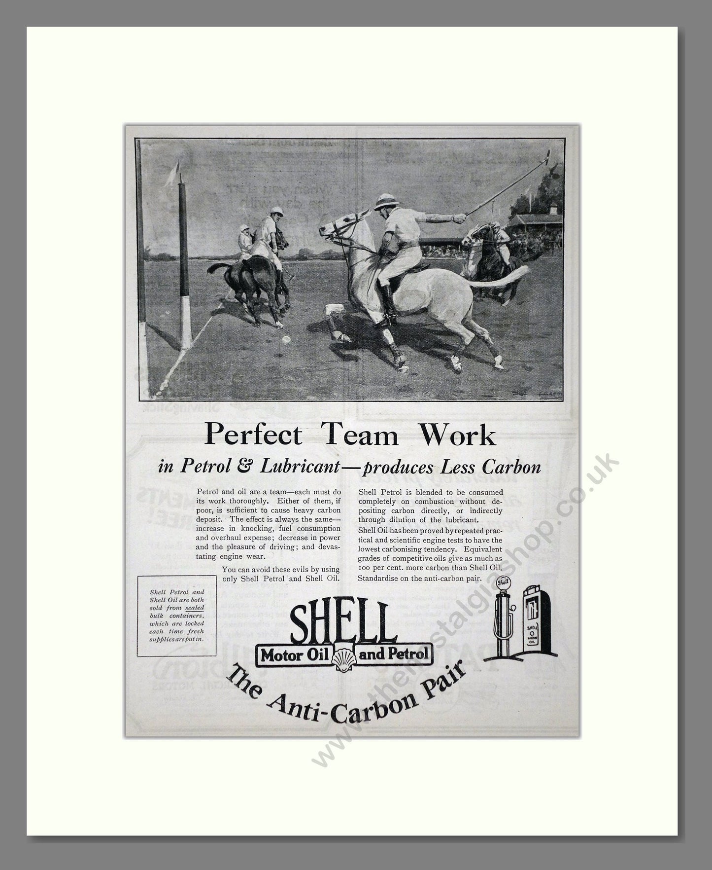 Shell - The Anti Carbon Pair. Vintage Advert 1927 (ref AD65616)