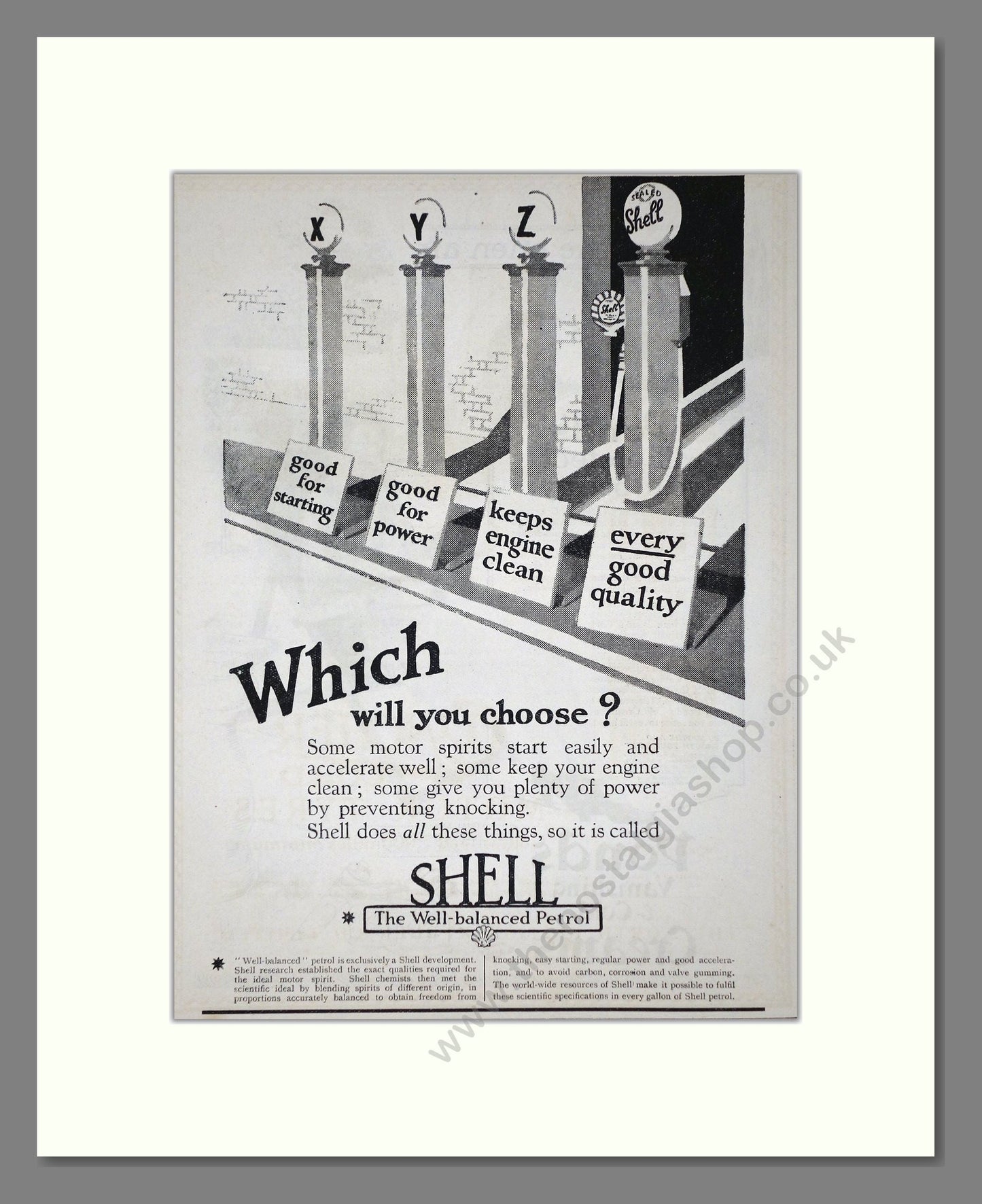 Shell - Which Will You Choose. Vintage Advert 1926 (ref AD65622)