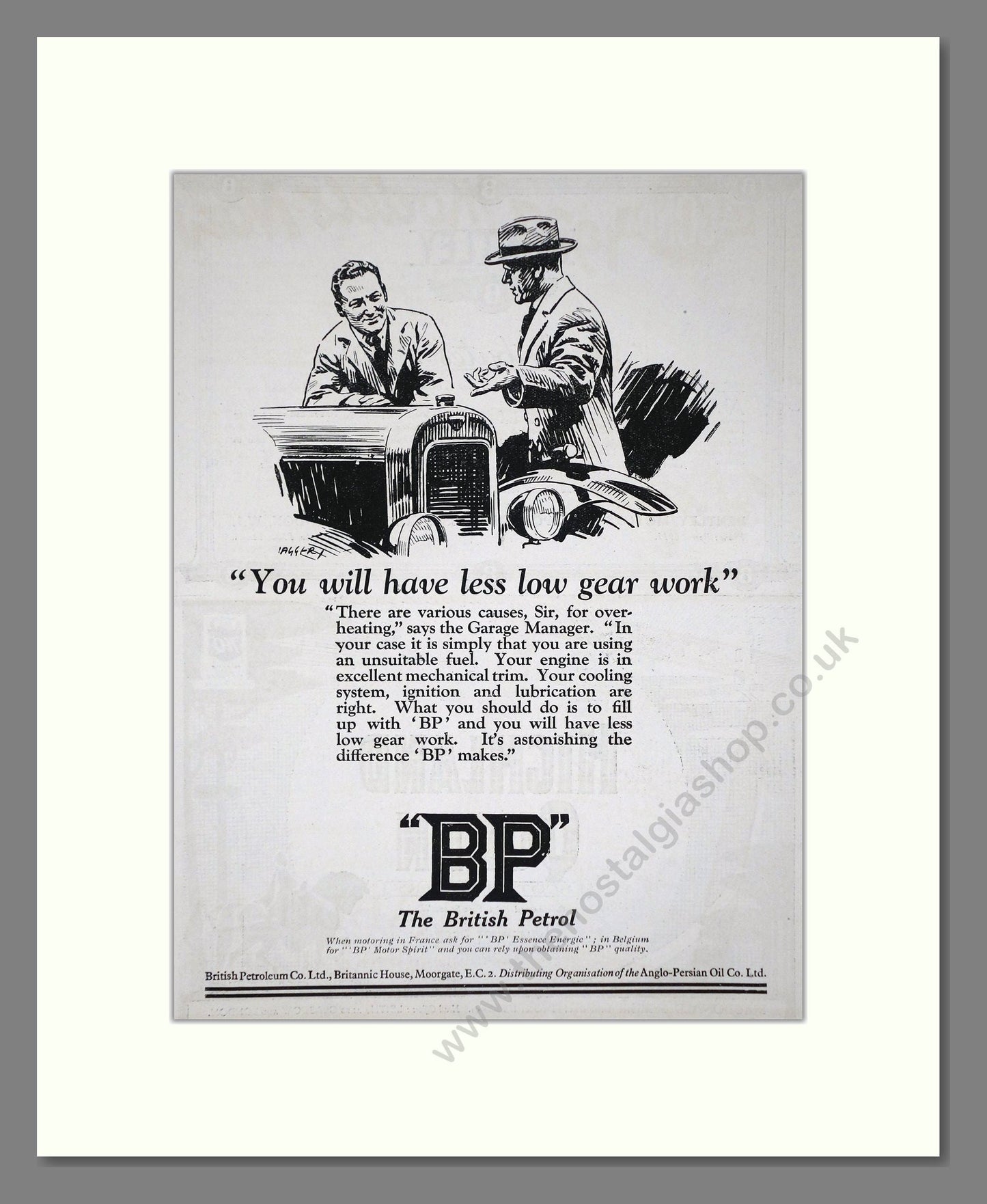 BP - You Will Have Less Low Gear Work. Vintage Advert 1926 (ref AD65625)