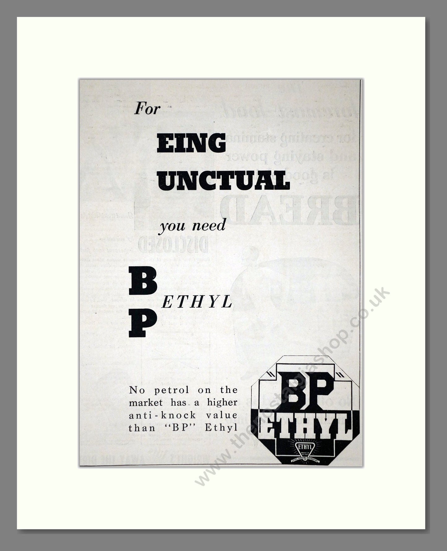 BP - Ethyl Petrol. Vintage Advert 1935 (ref AD65631)