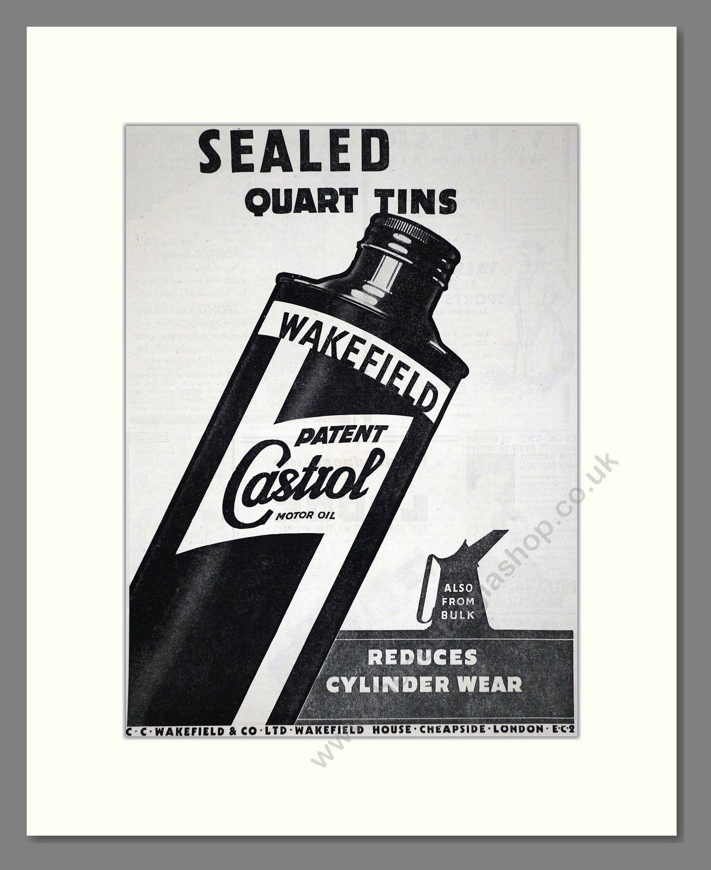 Castrol - Motor Oil. Vintage Advert 1935 (ref AD65635)