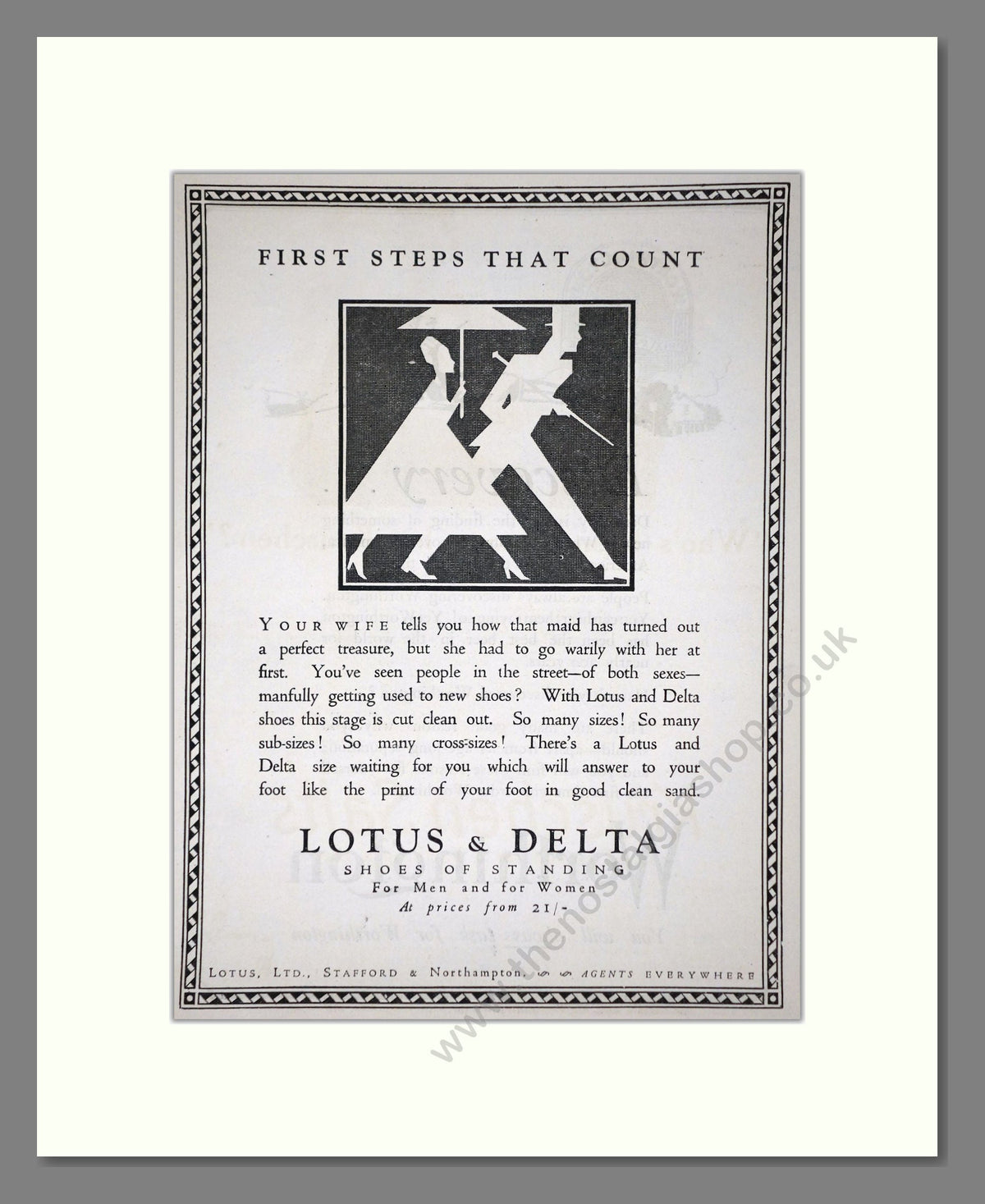 Lotus And Delta - Shoes Of Standing. Vintage Advert 1924 (ref AD65640)