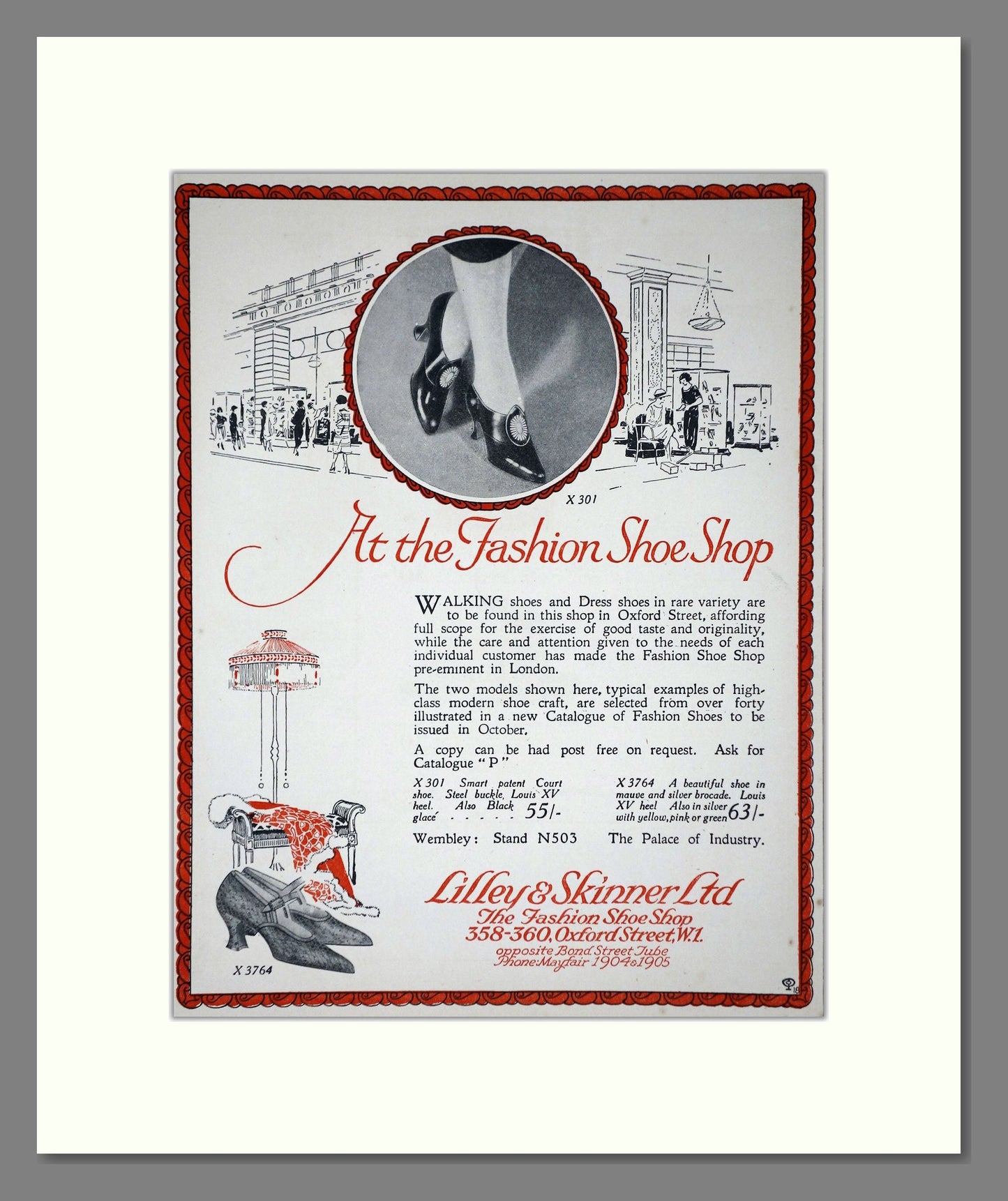 Lilley And Skinner - At The Fashion Shoe Shop. Vintage Advert 1924 (ref AD65648)