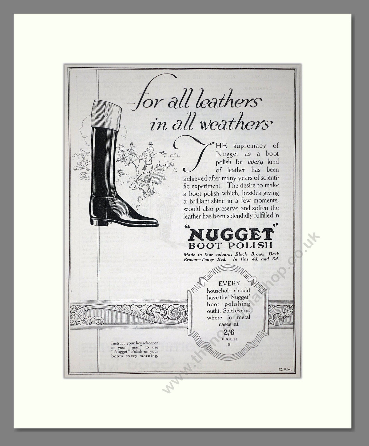 Nugget - Boot Polish. Vintage Advert 1921 (ref AD65649)