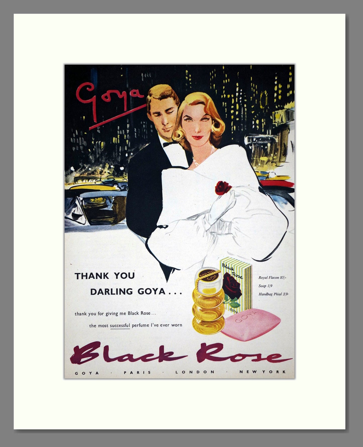 Goya - Black Rose. Vintage Advert 1956 (ref AD66004)