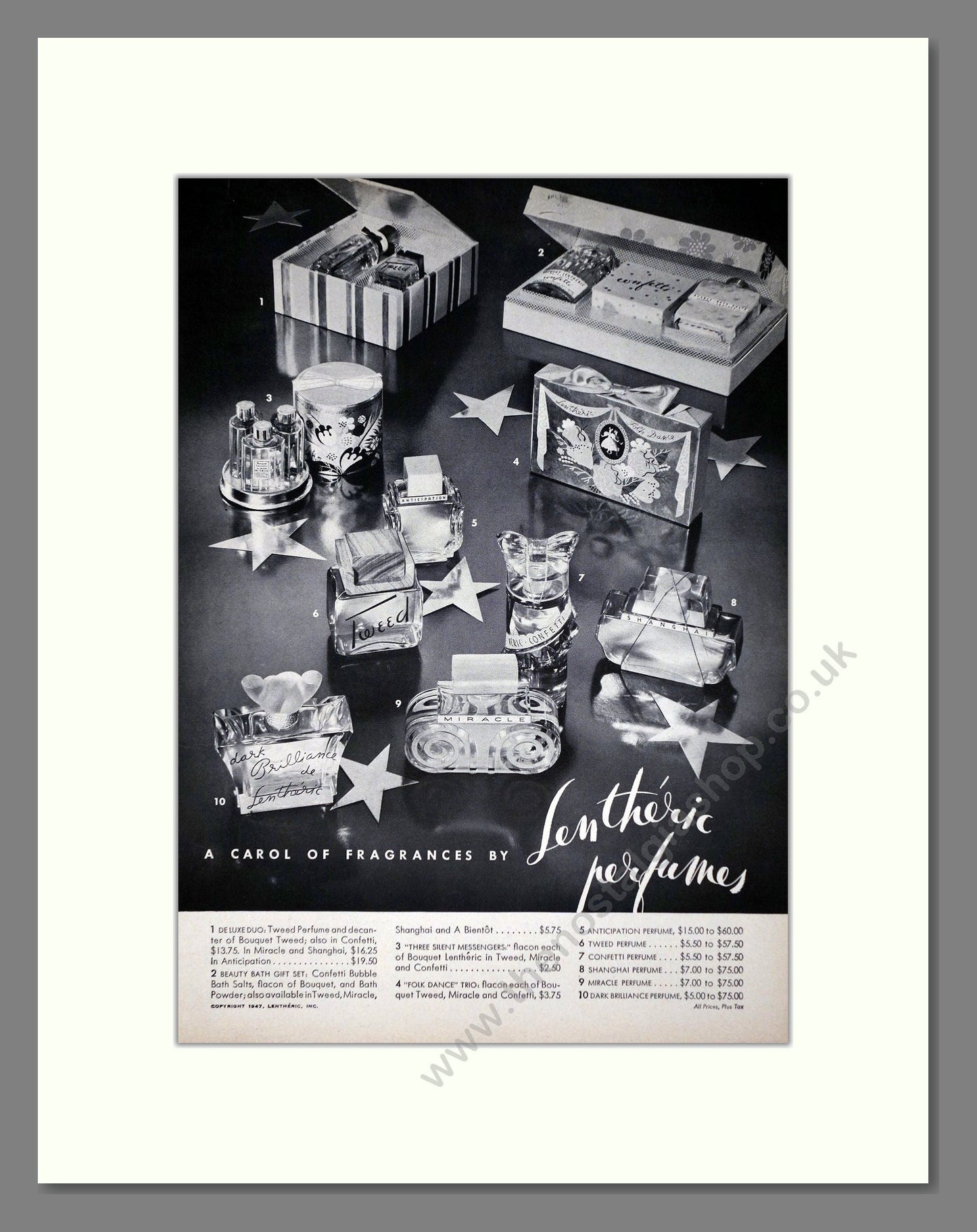 Lentheric - Perfumes. Vintage Advert 1947 (ref AD66013)