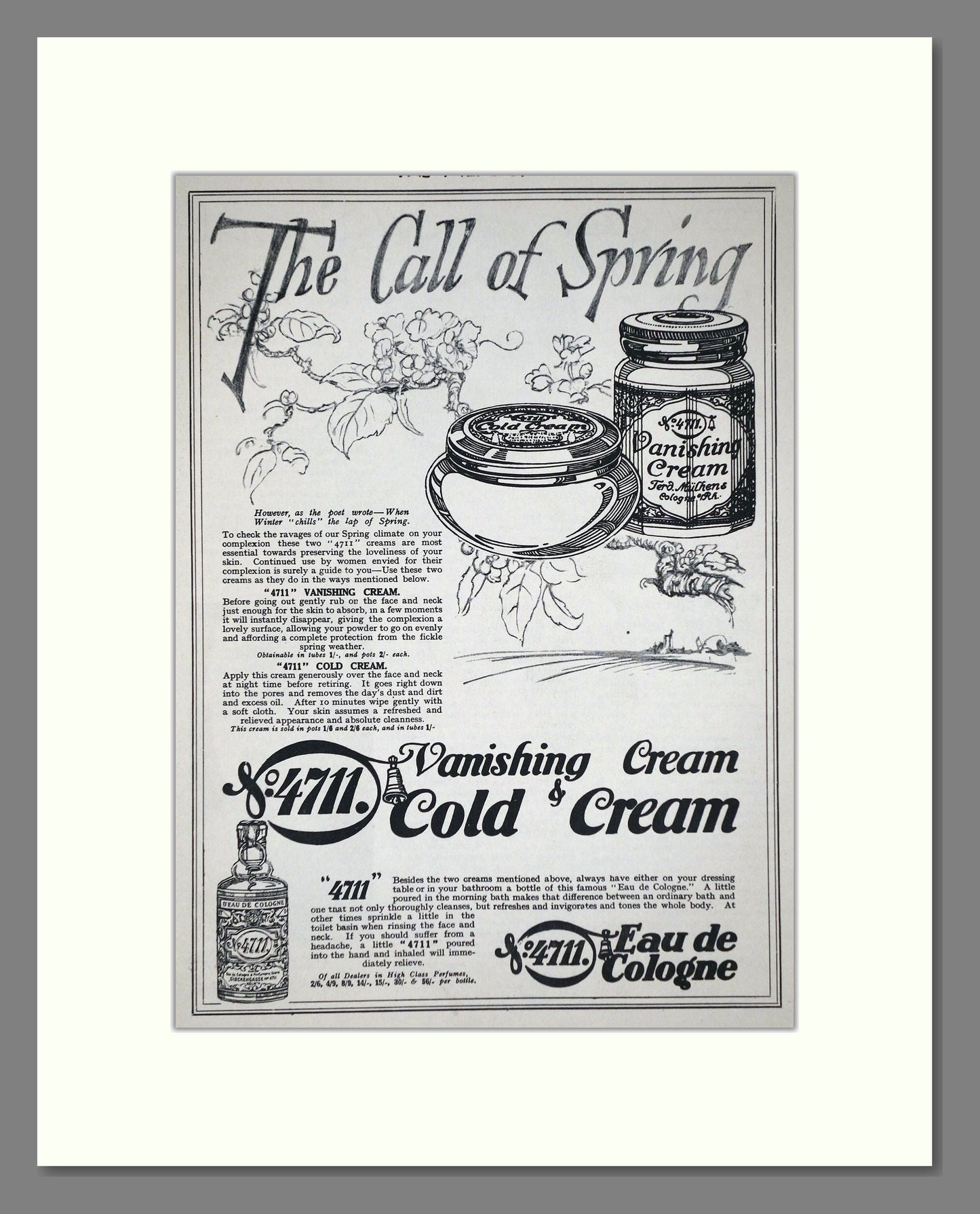 4711 - Eau De Cologne. Vintage Advert 1927 (ref AD66017)