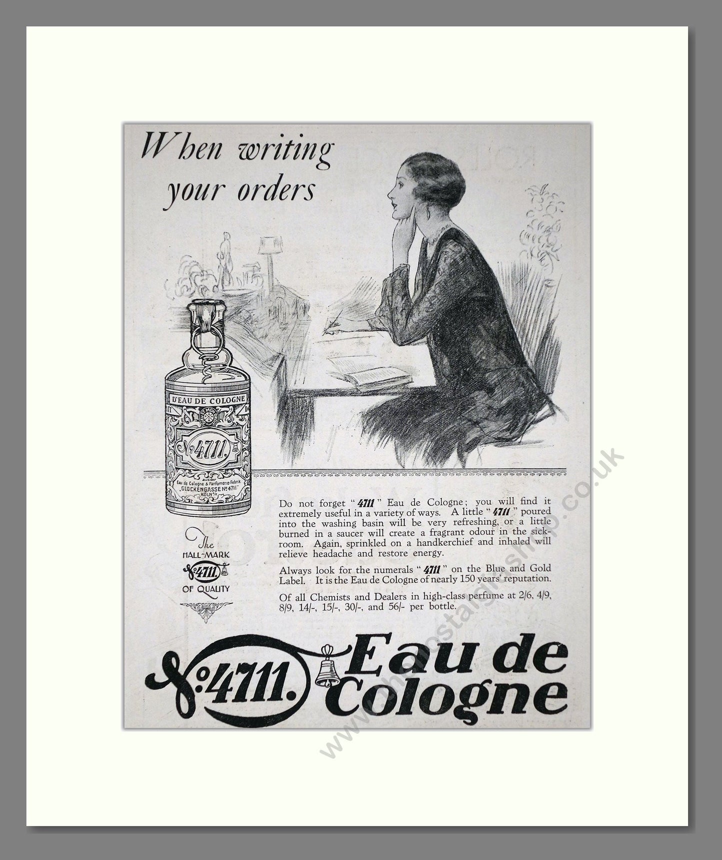 4711 - Eau De Cologne. Vintage Advert 1928 (ref AD66026)