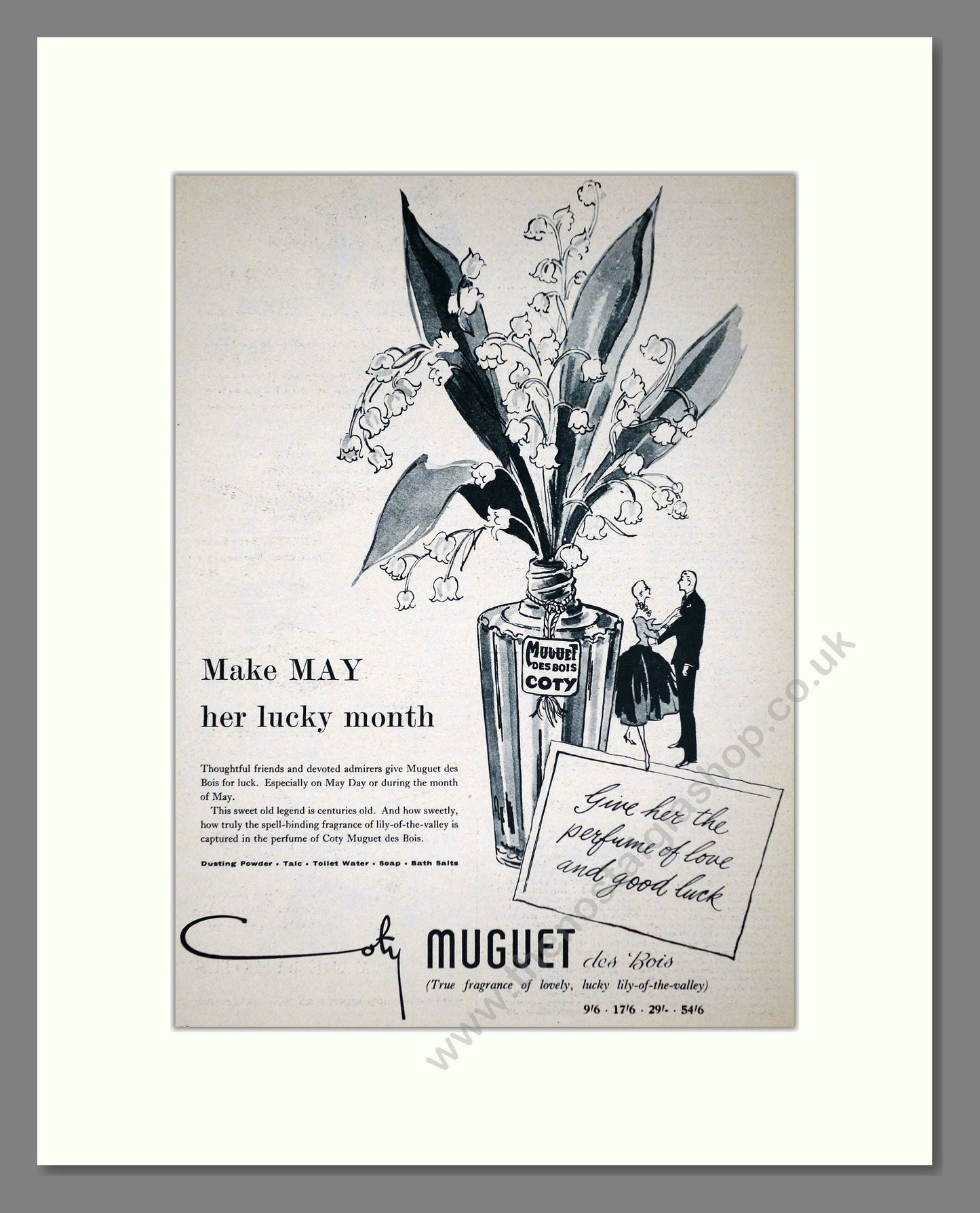 Coty - Muguet Des Bois. Vintage Advert 1955 (ref AD66036)