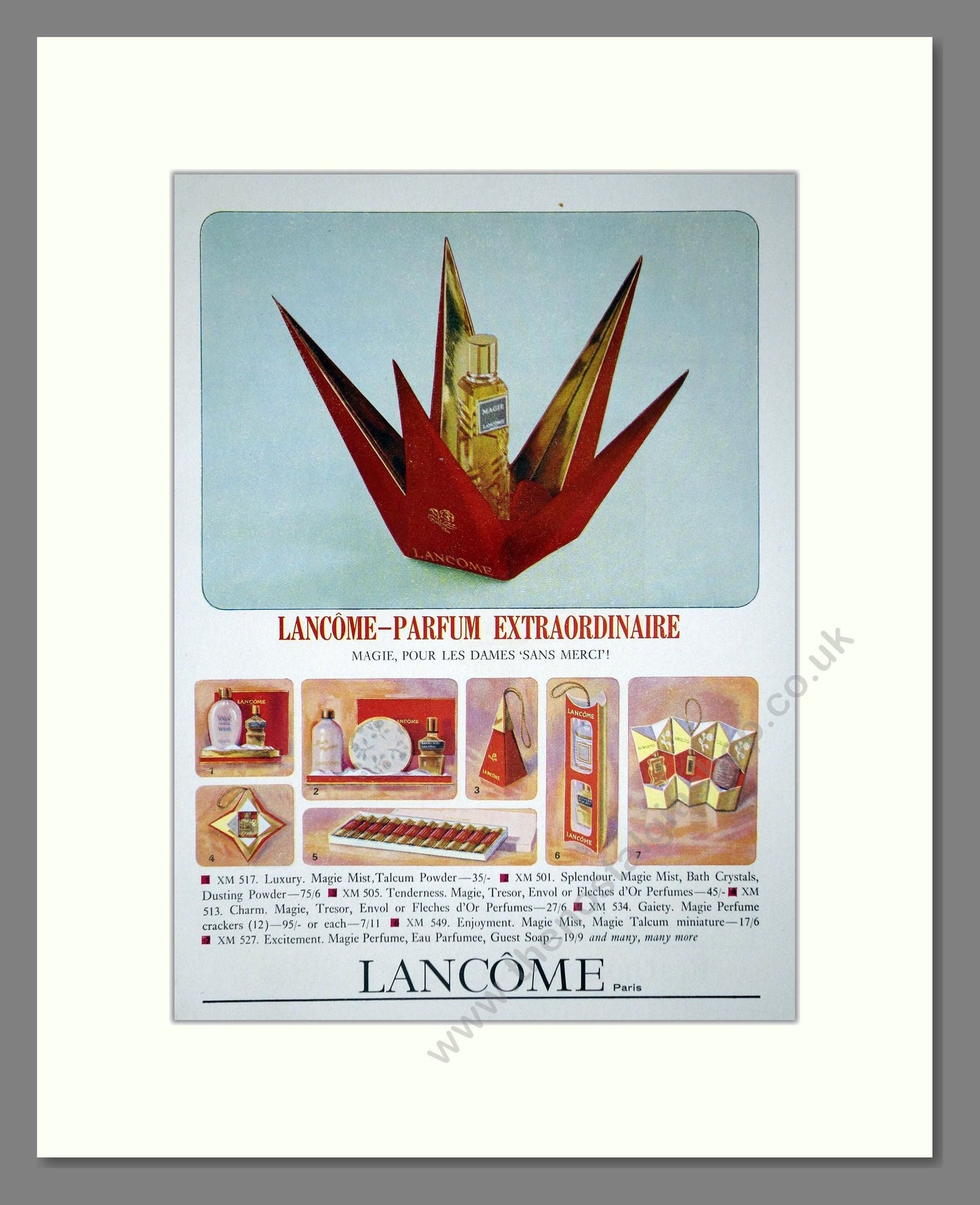Lancome - Parfum Extraordinaire. Vintage Advert 1965 (ref AD66087)