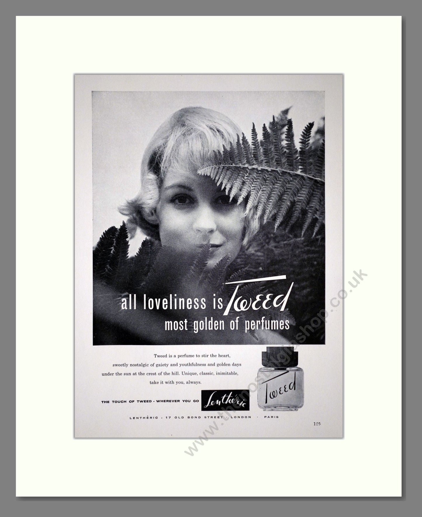 Lentheric - Tweed. Vintage Advert 1959 (ref AD66135)