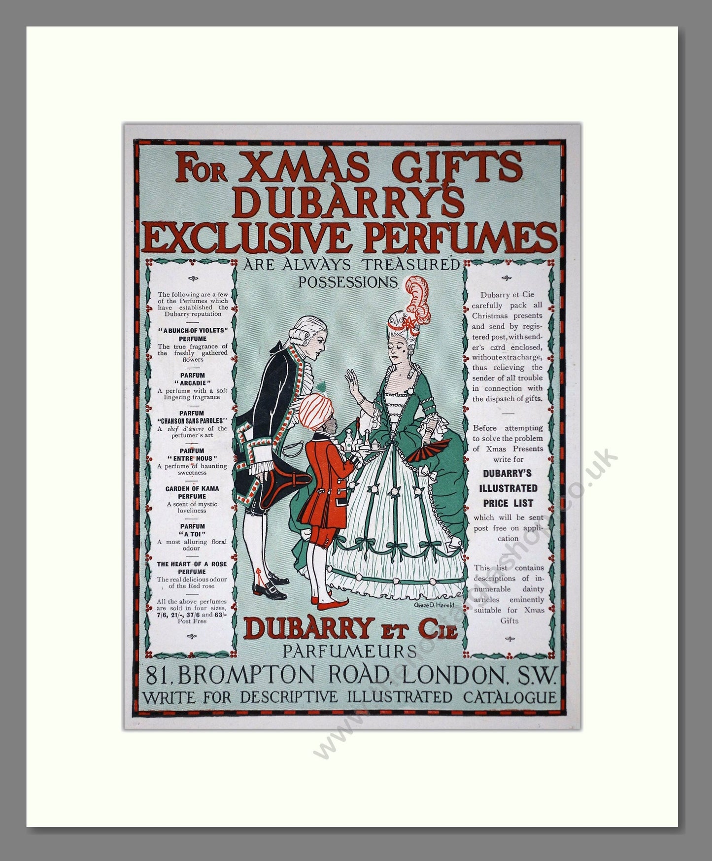 Dubarry - Perfumes For Xmas. Vintage Advert 1920 (ref AD66156)