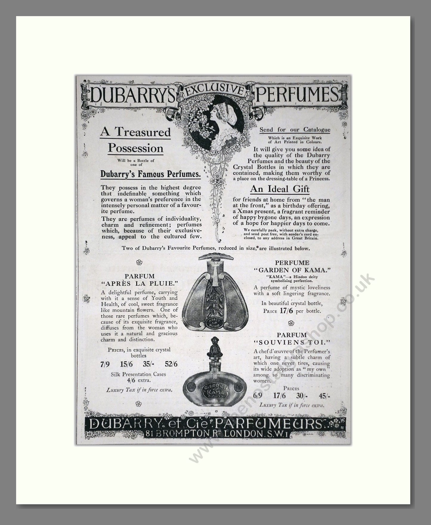 Dubarry - Perfumes. Vintage Advert 1919 (ref AD66157)