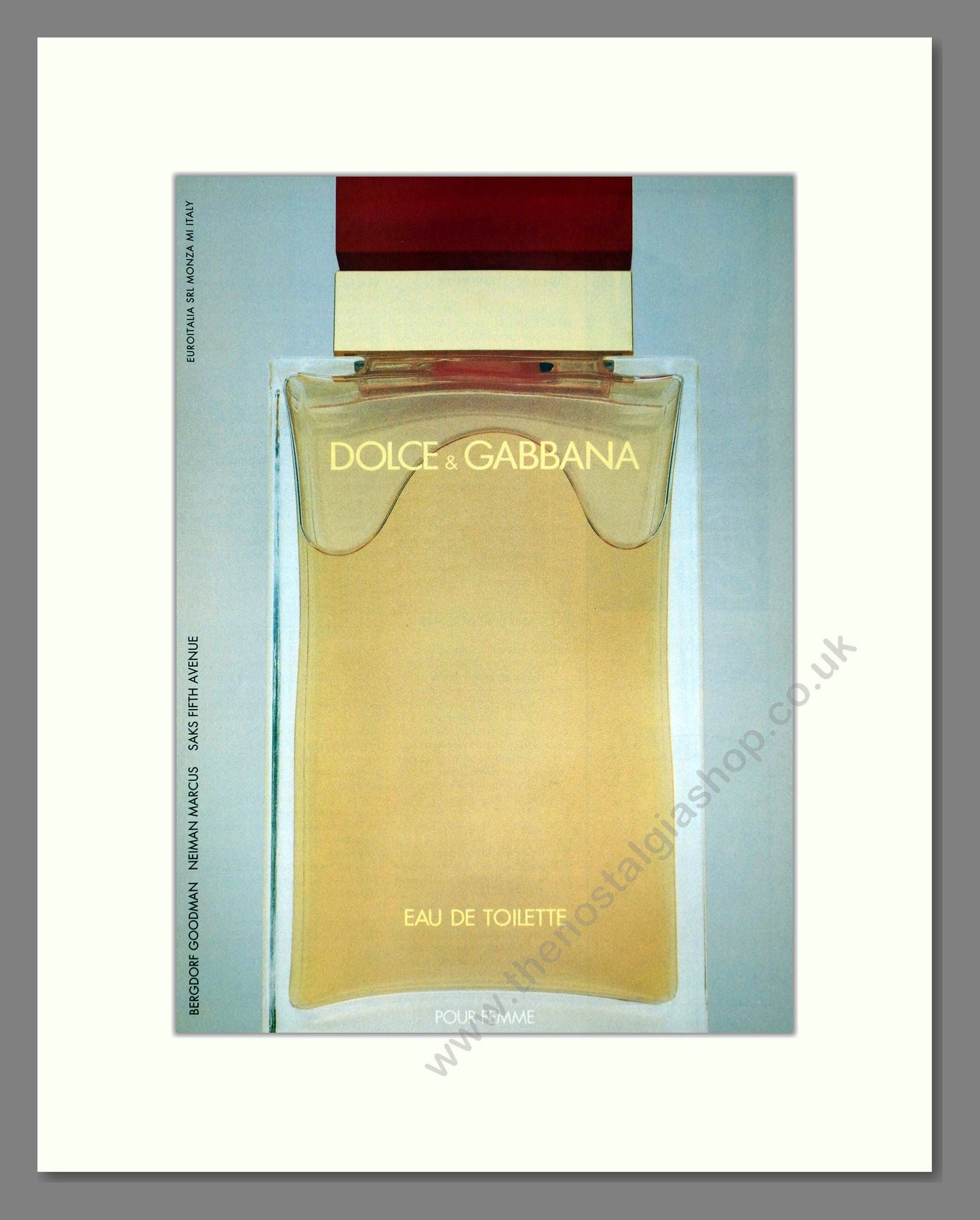 Dolce And Gabbana - Eau De Toilette. Vintage Advert 2000 (ref AD66282)